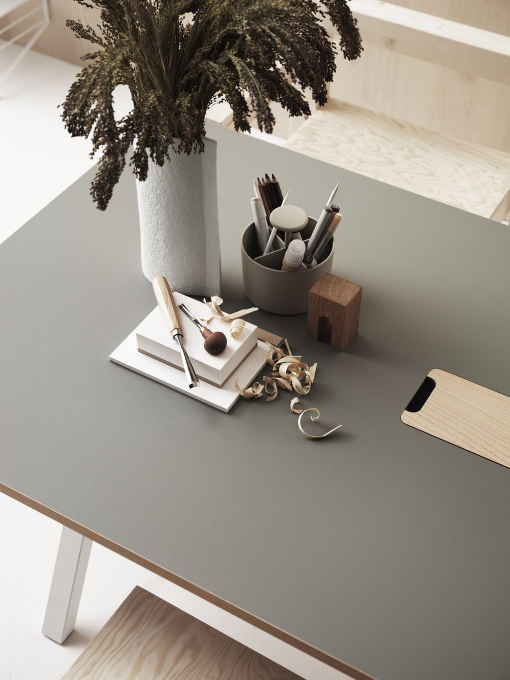 Tableau de travail de meubles à cordes Tableau 78x140 cm, linoléum gris clair