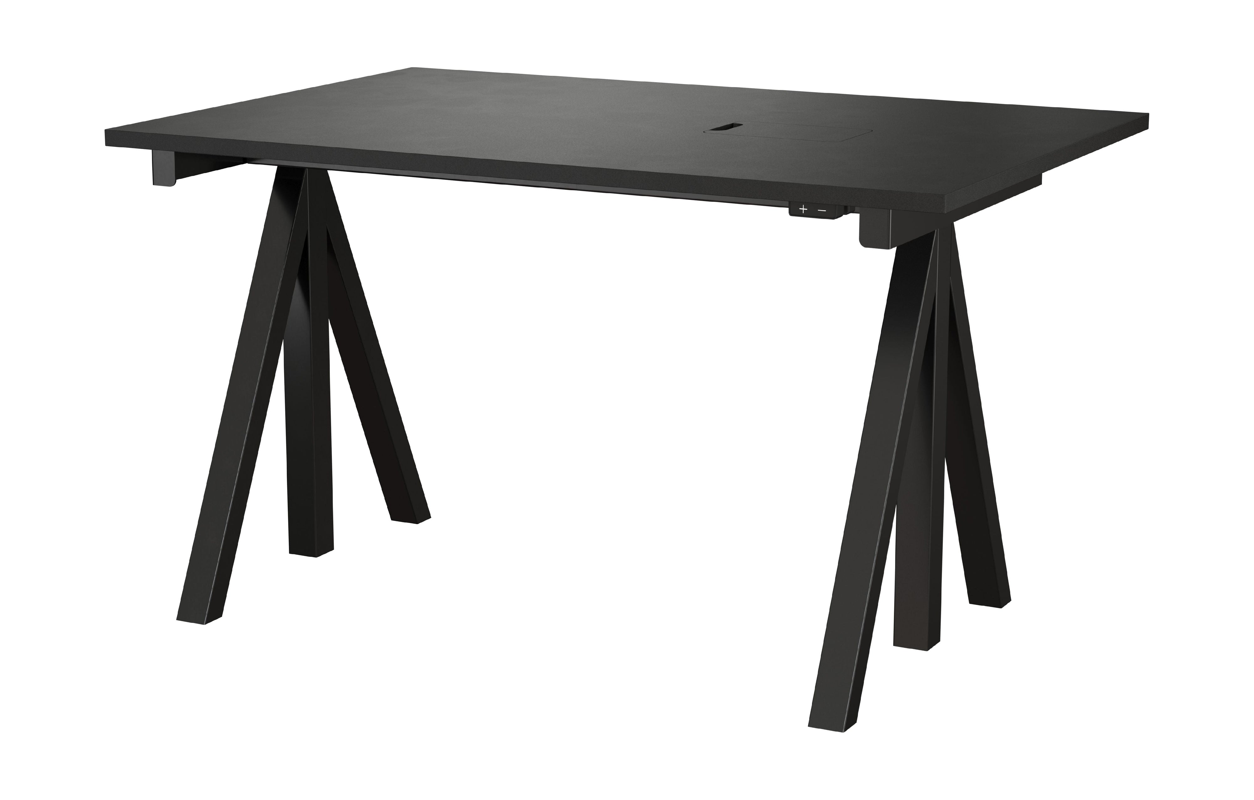 Tableau de travail réglable de la hauteur des meubles de cordes 78x120 cm, noir / noir