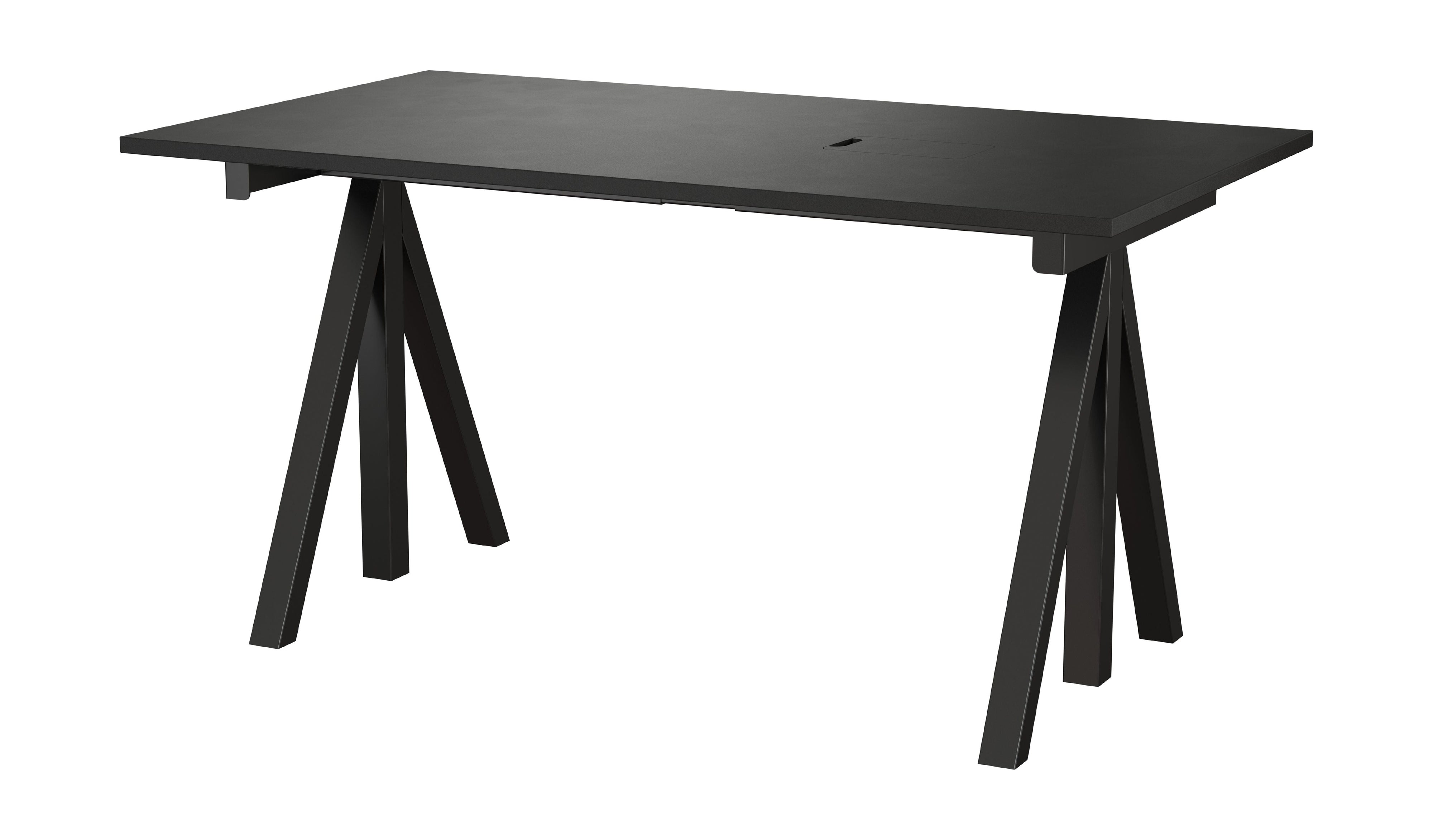 Tableau de travail de meubles à cordes 78x140 cm, noir / noir