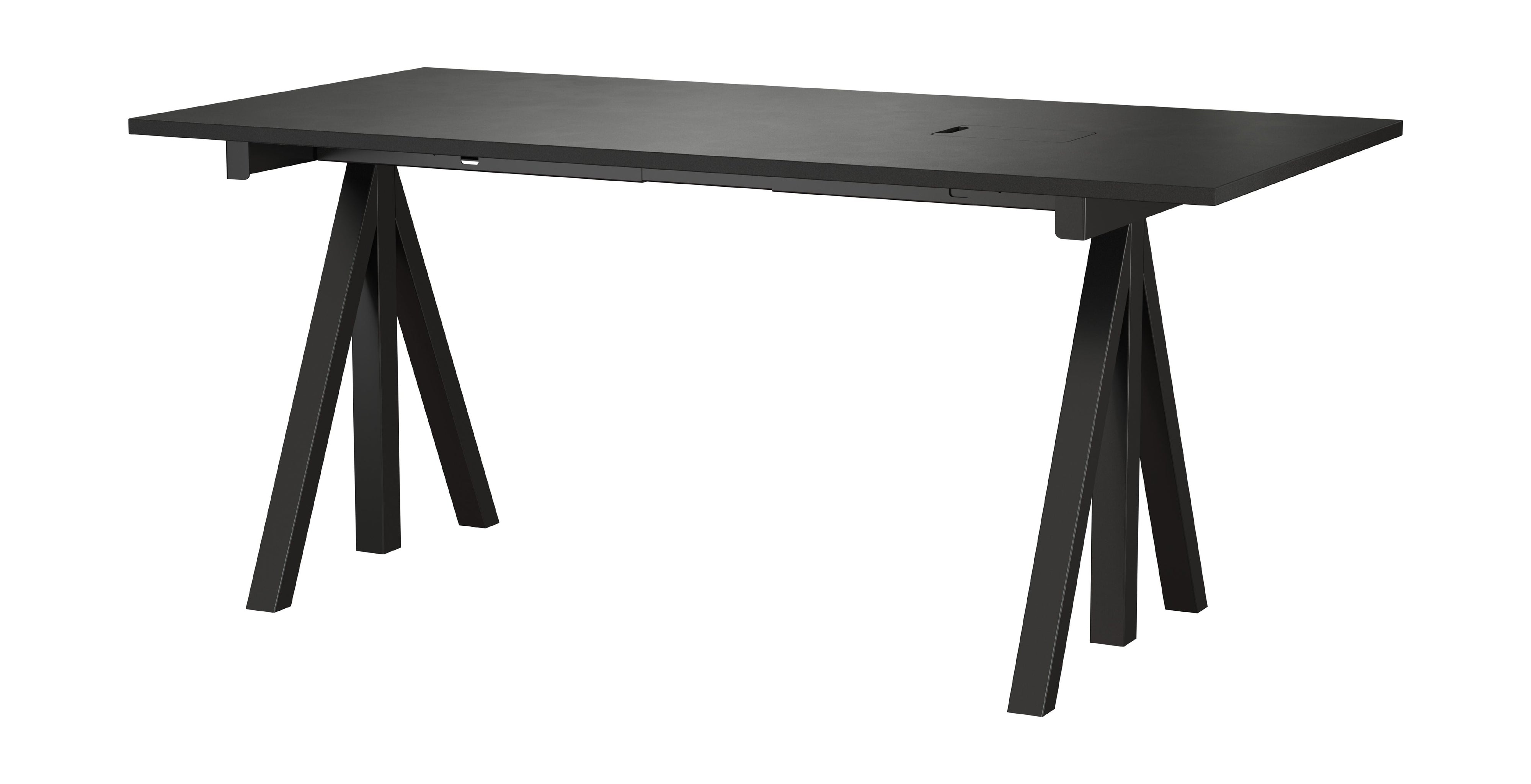 Tableau de travail de meubles à cordes 78x160 cm, noir / noir