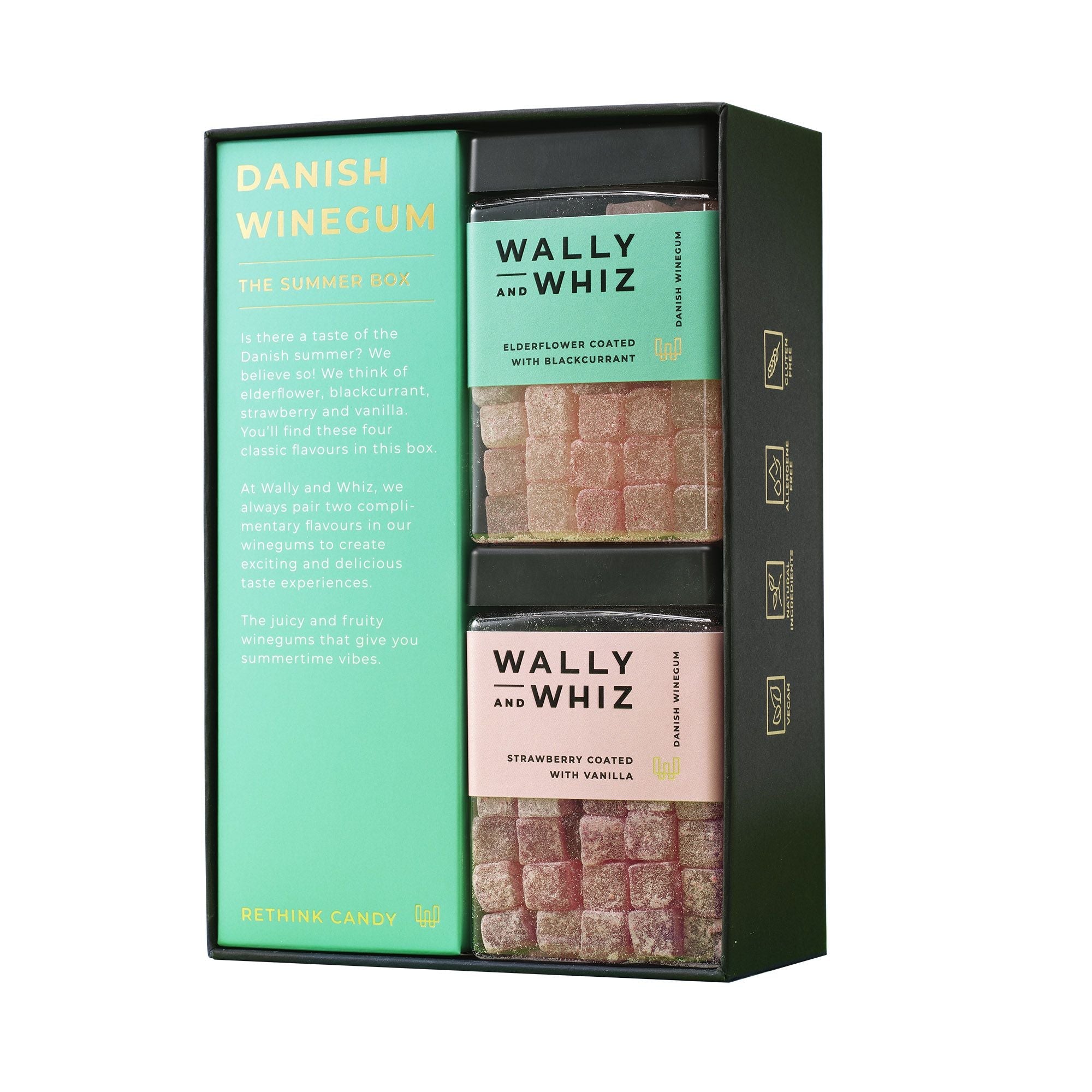 Wally et Whz the Summer Box Elderflower avec casqueur / fraise avec vanille, 480 g