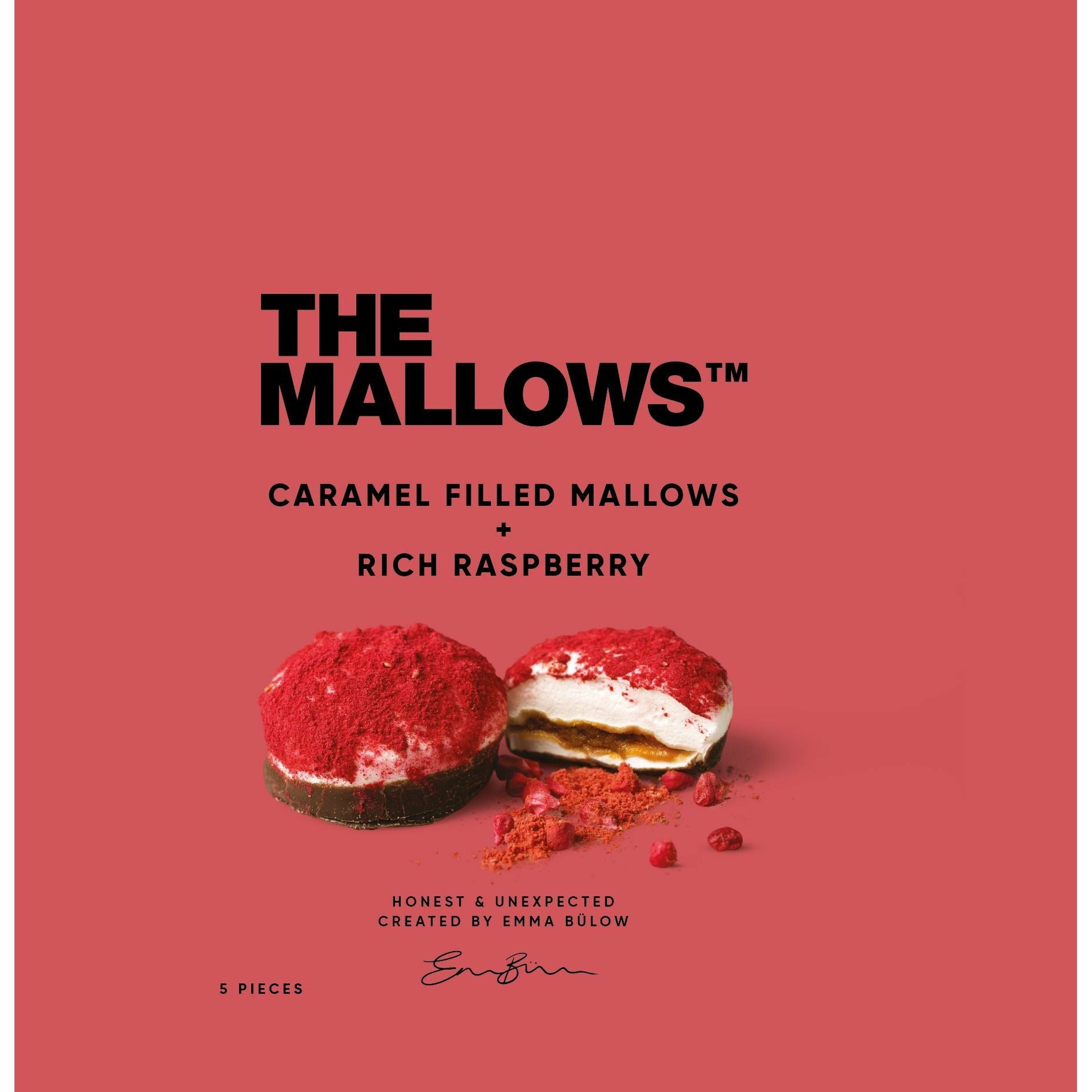 Die Mallows Marshmallows mit Karamellfüllungen reichhaltiger Himbeer, 55G