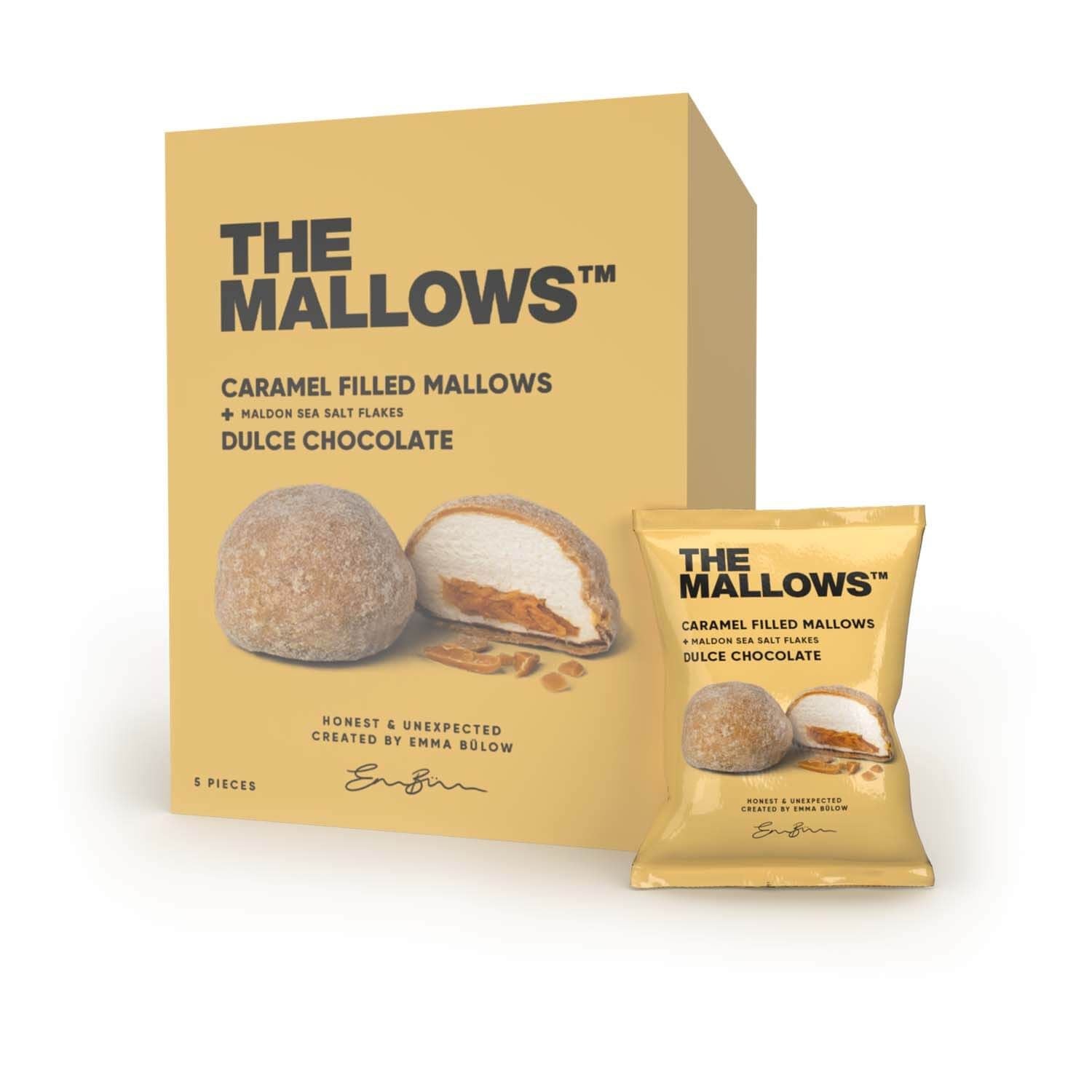 Die Mallows Marshmallows mit Karamellfüllung & Schokoladen -Dulce -Schokolade, 90g