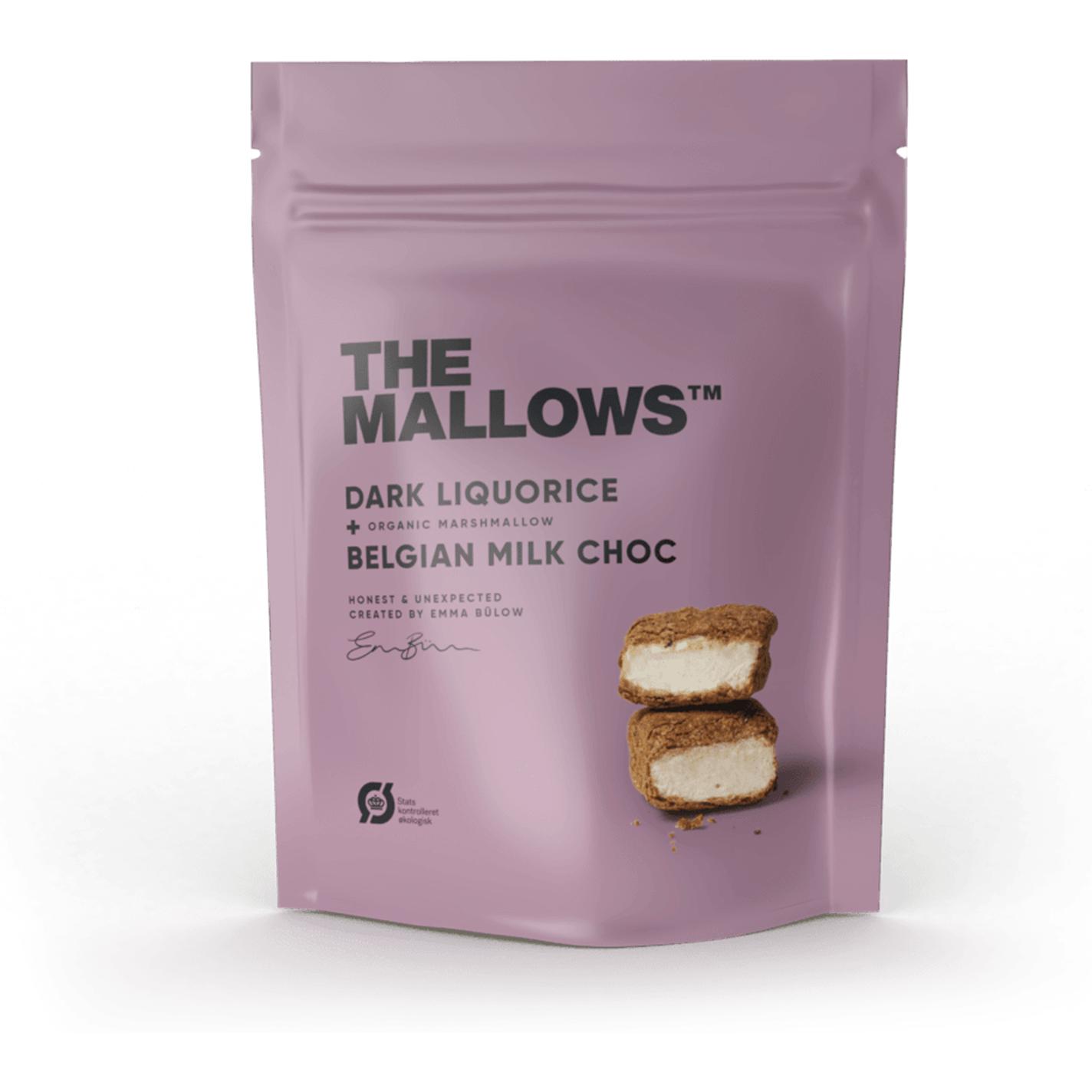 Mallows marshmallows med lakrids og chokolade, 90 g