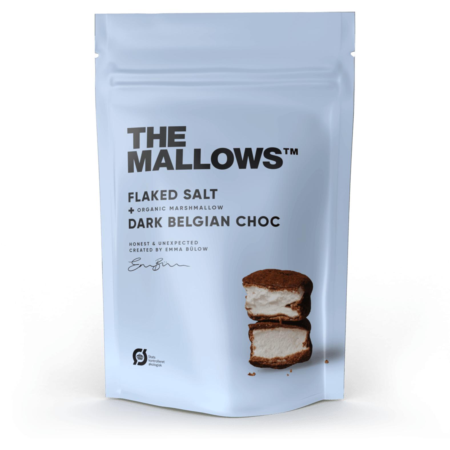 Mallows marshmallows med salt og mørk chokolade, 150 g