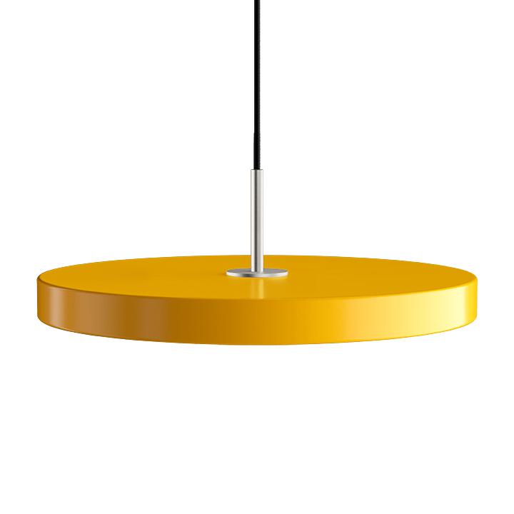 Colgante LED LED de Umage Asteria, acero/azafrán amarillo