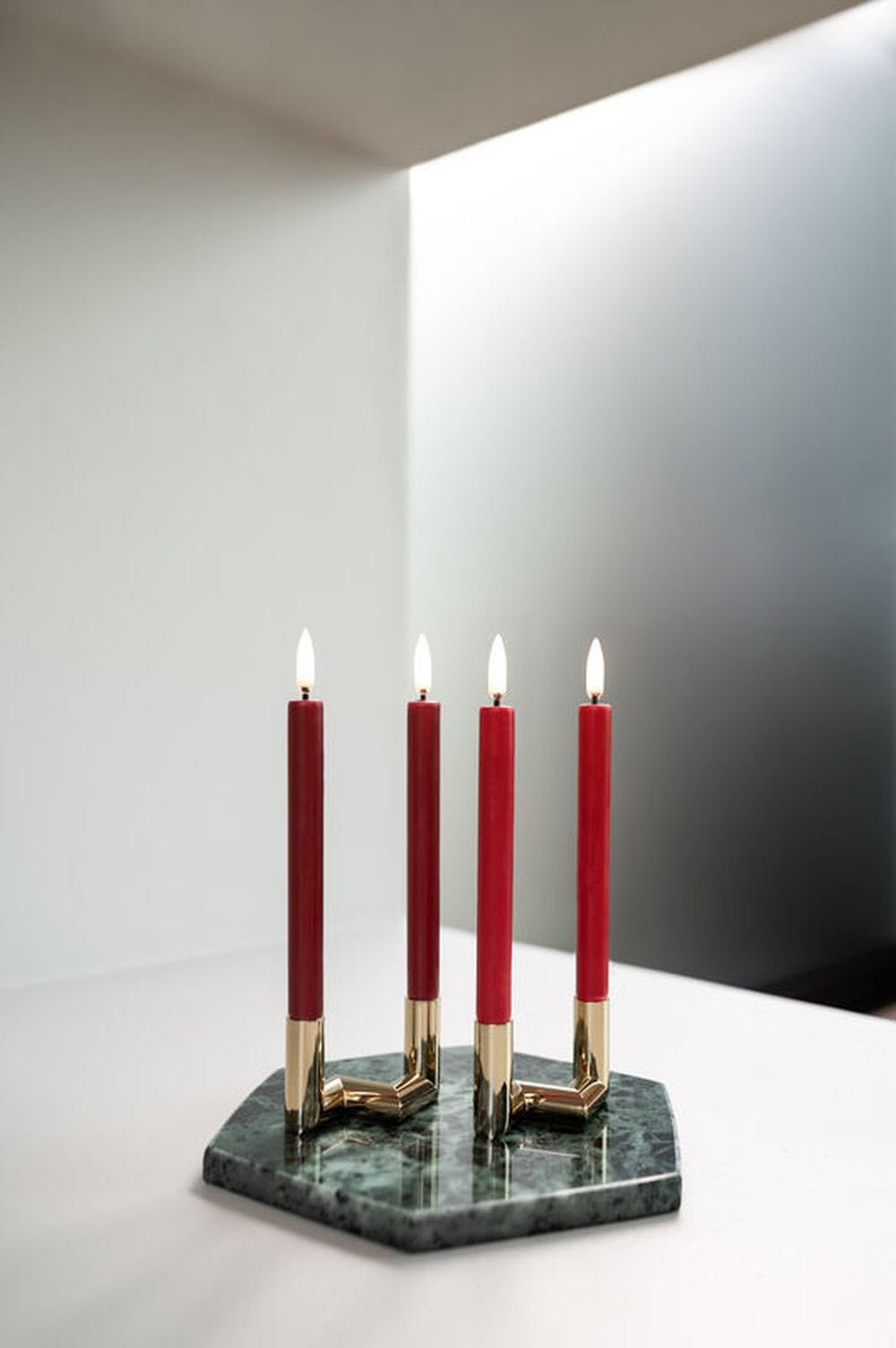 Éclairage Uyuni LED Mini Cougie de tige 3 D Flame 2 PCS. 1,3x13,8 cm, rouge
