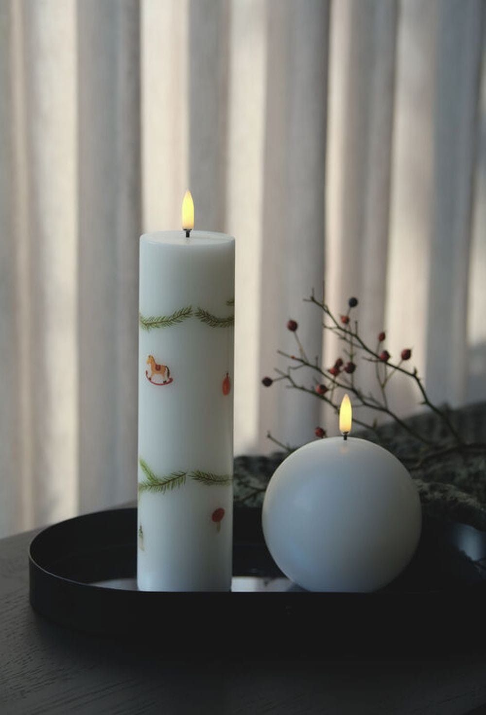 Uyuni Lighting Pillar LED Weihnachtskerze H 22 cm. Weiß