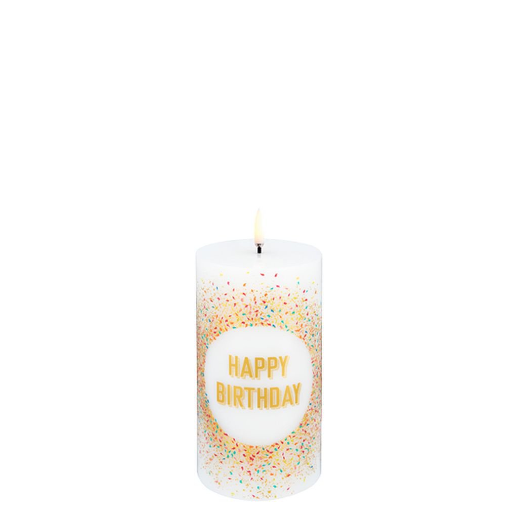 Uyuni Lighting Led Säule Geburtstagskandel H 15 cm, weiß