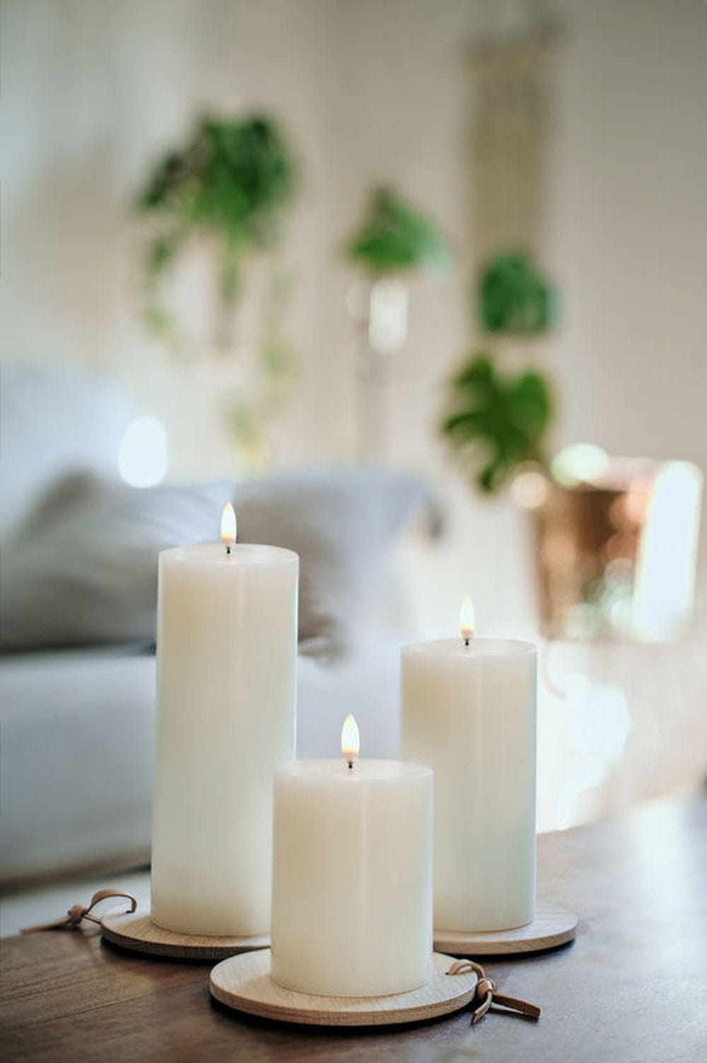 Uyuni Lighting LED Pilier Candle 3 D Flame 5,8x10,1 cm, blanc nordique