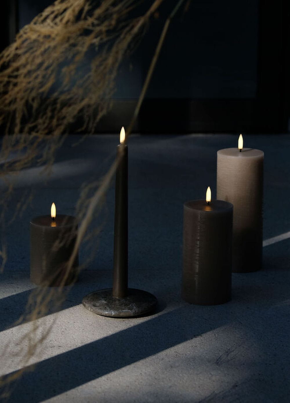 Uyuni Lighting Led Pillar Candle 3 D Flame 7,8x10,1 Cm, Brown Rustic