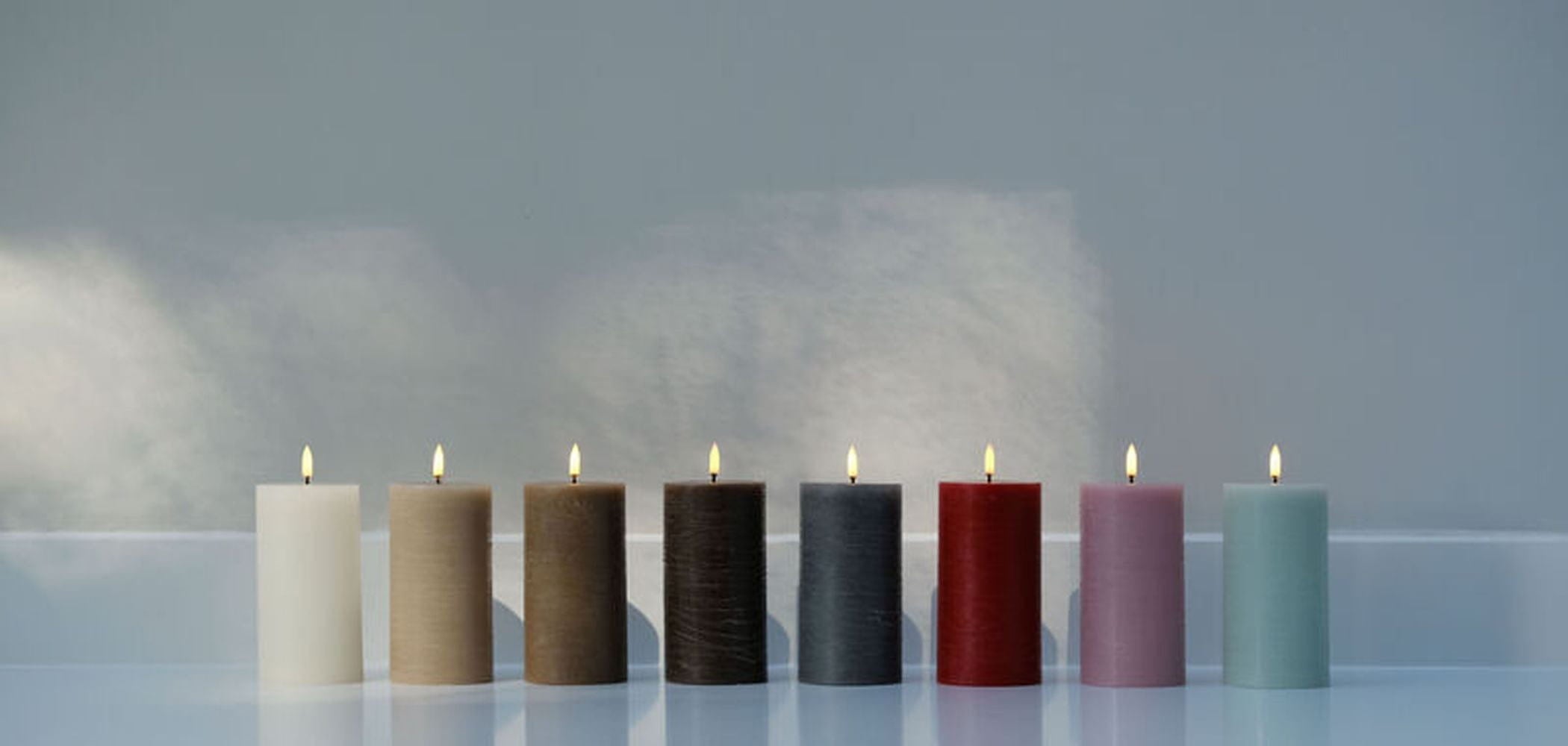 Uyuni Lighting LED Pilier Candle 3 D Flame 7,8x15 cm, vanille rustique