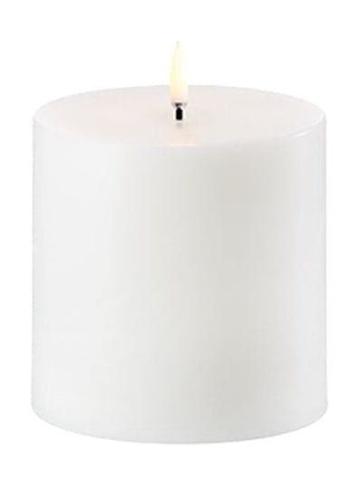 Uyuni Lighting LED -Säule Kerze 3 D Flamme Øx H 10,1x10,1 cm, nordisches Weiß