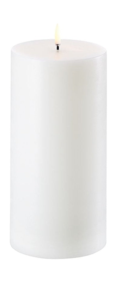 Uyuni Lighting LED -Säule Kerze 3 D Flamme Øx H 10x20,3 cm, nordisches Weiß