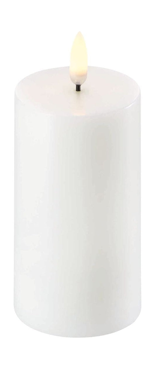 Uyuni Lighting LED -Säule Kerze 3 D Flamme Øx H 5,8x10,1 cm, nordisches Weiß