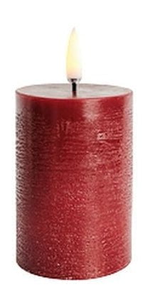 Uyuni Lighting Led Pillar Candle 3 D Flame øx H 5x7,5 Cm, Carmine Red