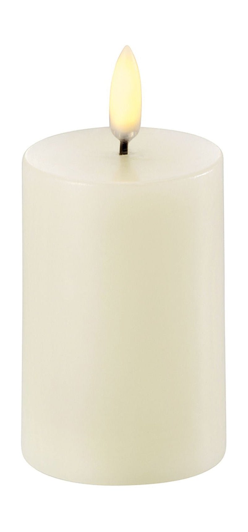 Uyuni Lighting LED -Säule Kerze 3 D Flamme Øx H 5x7,5 cm, Elfenbein