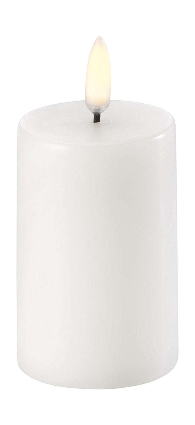 Uyuni Lighting LED -Säule Kerze 3 D Flamme Øx H 5x7,5 cm, nordisches Weiß