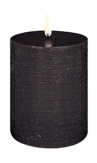 Uyuni Lighting LED -Säule Kerze 3 D Flamme Øx H 7,8x10,1 cm, Waldschwarz
