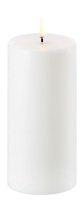 Uyuni Lighting LED Pilier Candle 3 D Flame Øx H 7,8x15,2 cm, blanc nordique