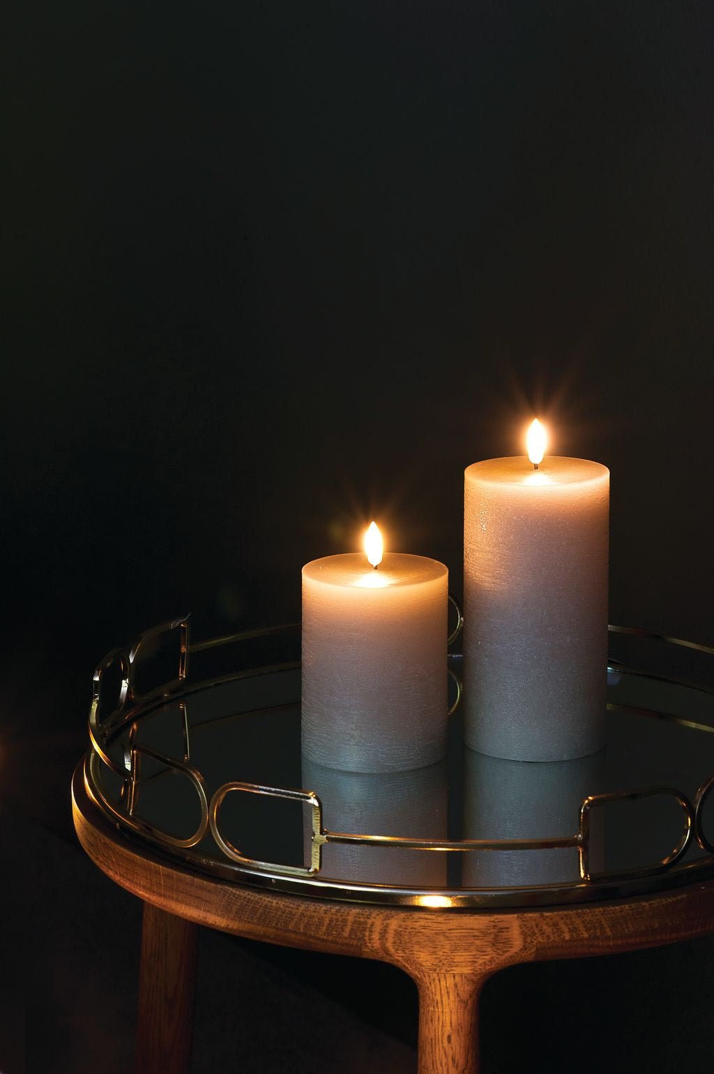 Éclairage Uyuni Pilier LED Candle 3 D Flame Øx H 7,8x15,2 cm, grès
