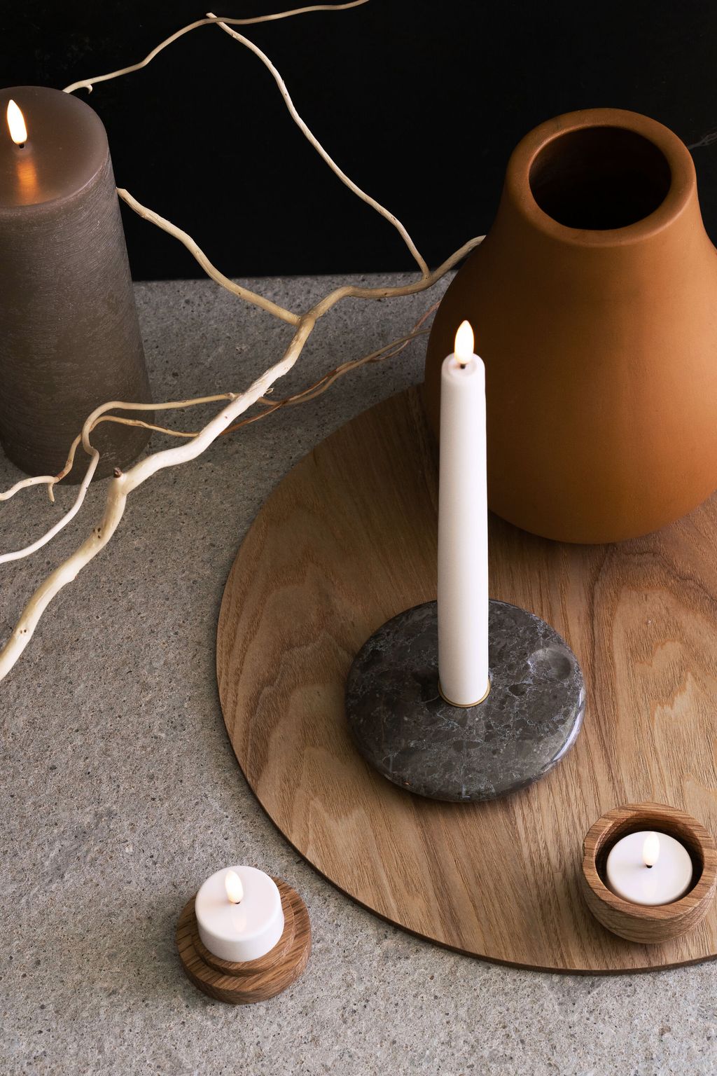 Uyuni Lighting Led Pillar Candle 3 D Flame øx H 7,8x20,3 Cm, Sandstone