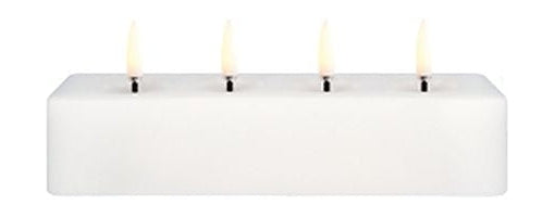 Uyuni -belysning førte Quattro Block Candle, Nordic White