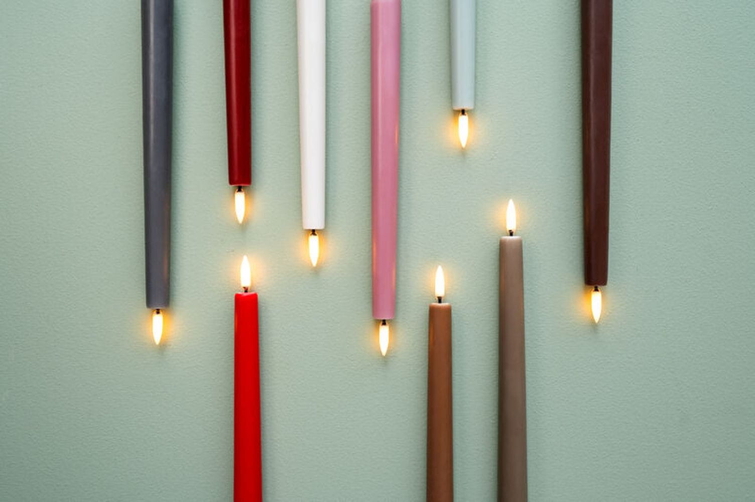 Uyuni Lighting Led Rod Candle 3 D Flame 2 Pcs. 2,3x25 Cm, Grey