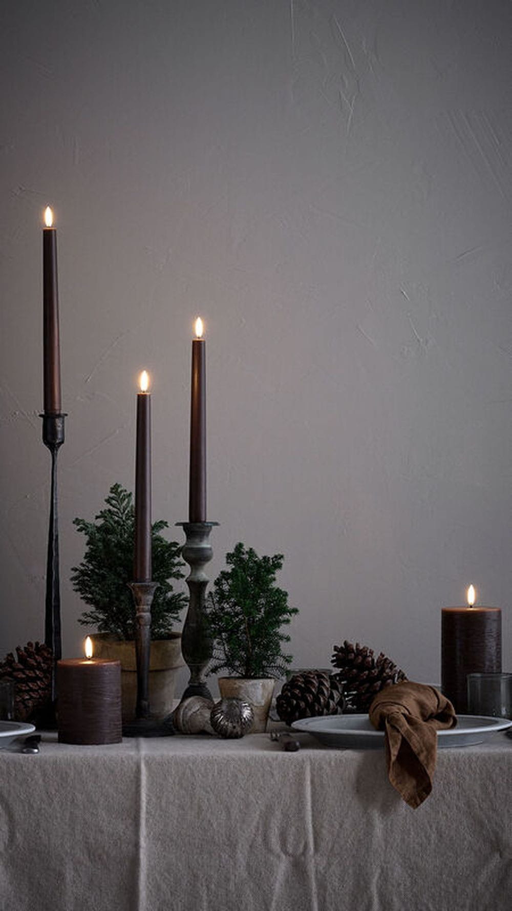 Éclairage Uyuni Cougie de tige LED 3 D Flame 2 PCS. 2,3x25 cm, vanille