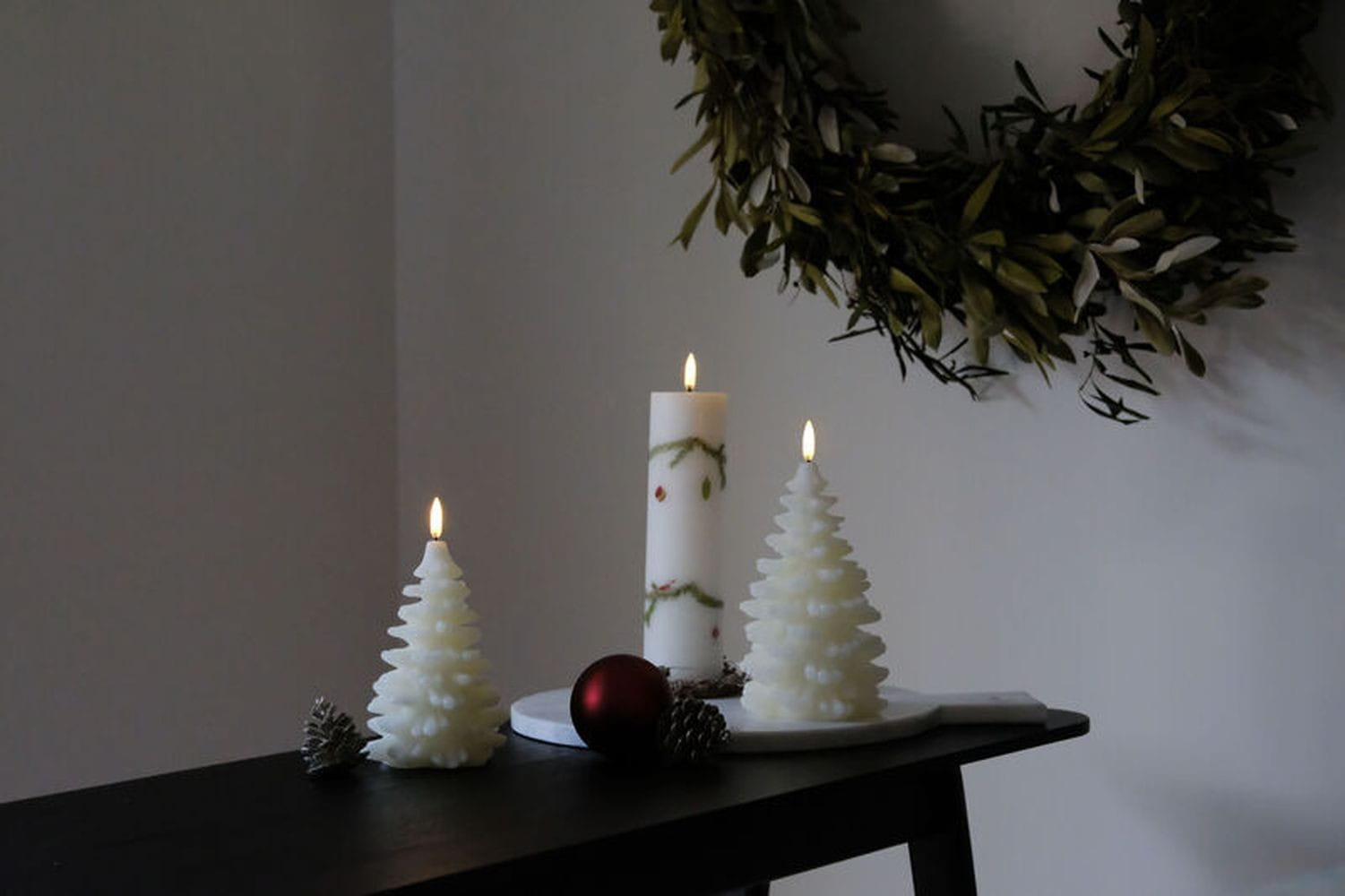 Éclairage uyuni led arbre de Noël H 15 cm, blanc nordique