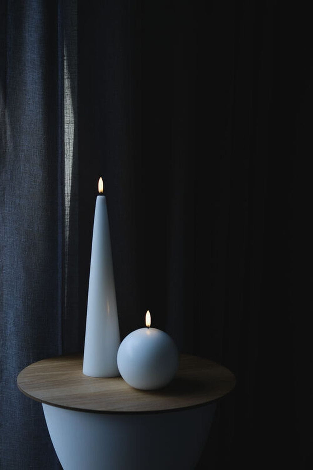 Uyuni Éclairage Round Cougie LED 3 D Flame 10 cm, Nordic White