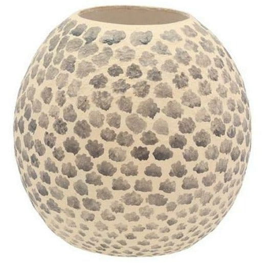 Villa Collection Dekorative Vase Øx H 18,5 x 20 cm, Creme/Grau