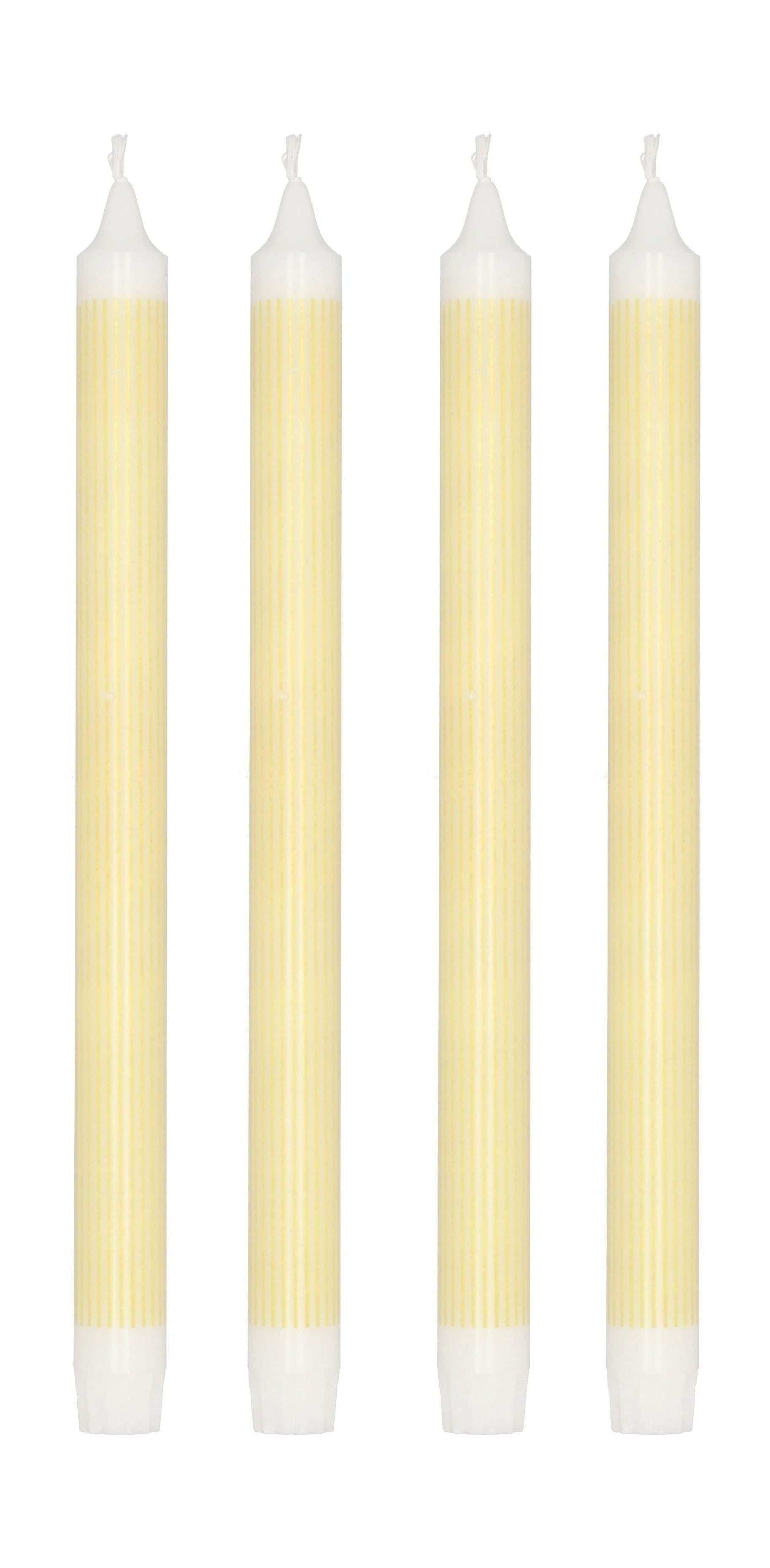 Styles de collection de villa Ensemble de bougies de bâton de 4 Øx h 2,2x29, jaune