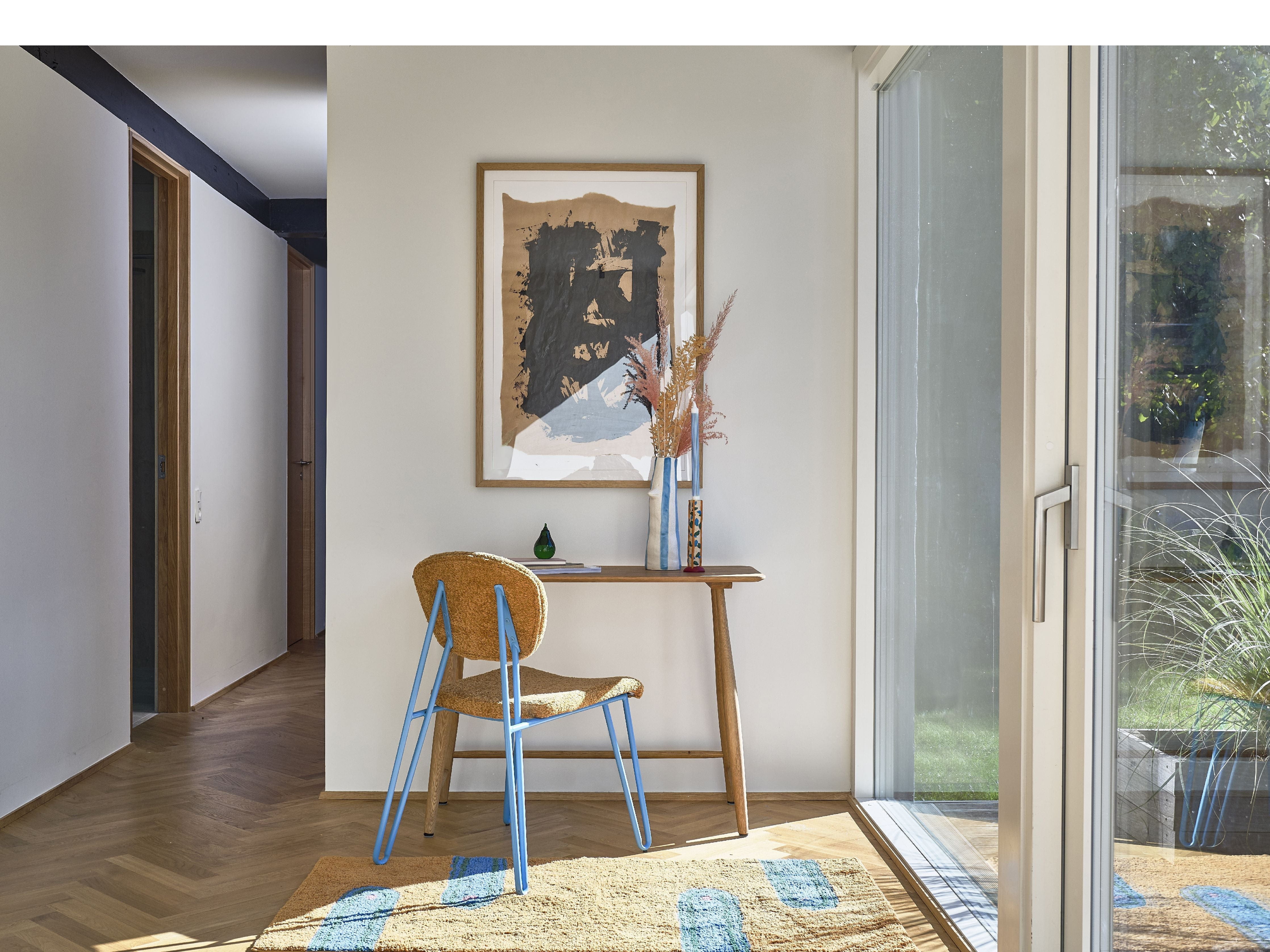 Chaise de styles de collection Villa, bleu / marron
