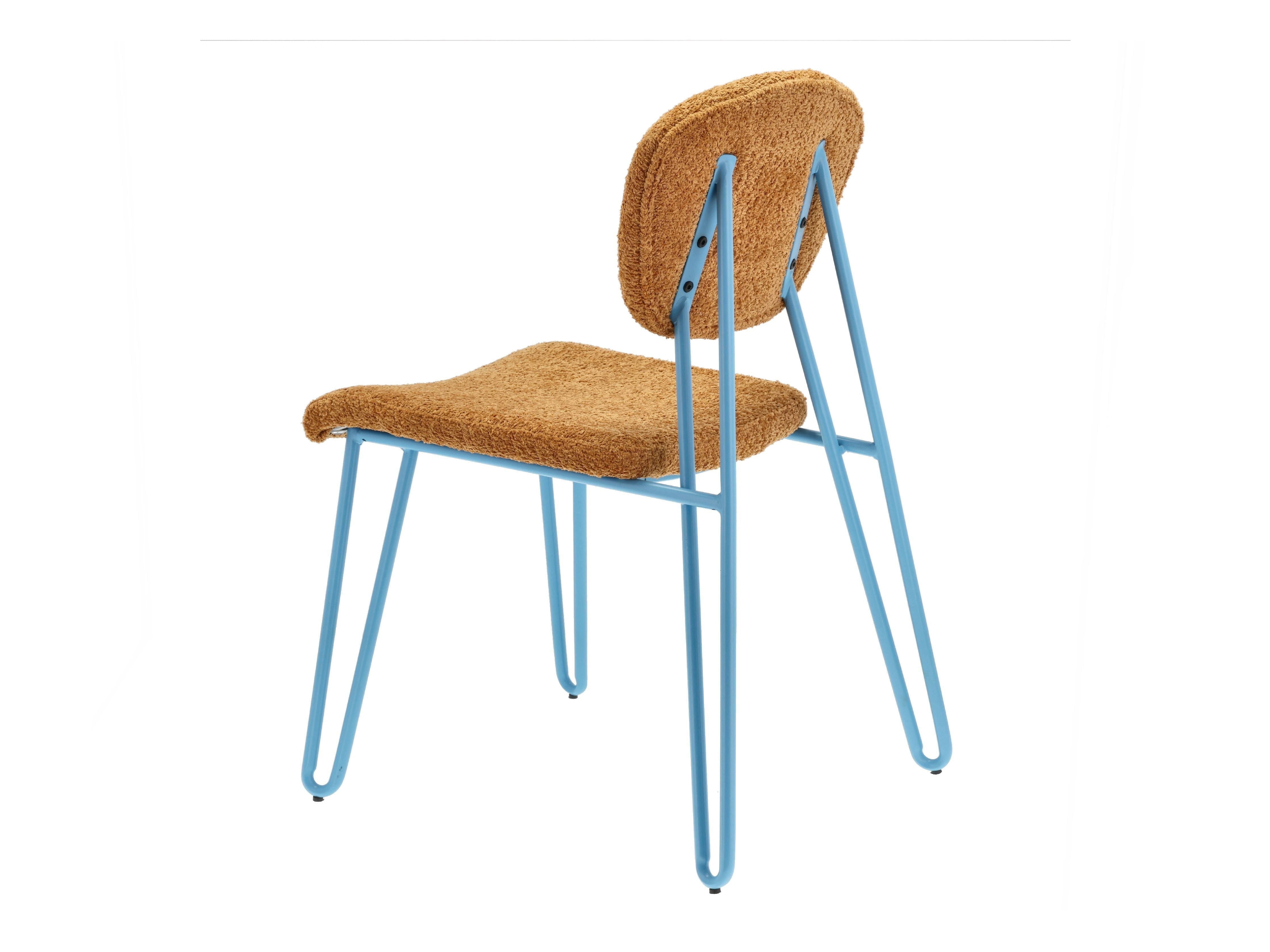 Silla de estilos de colección de villa, azul/marrón