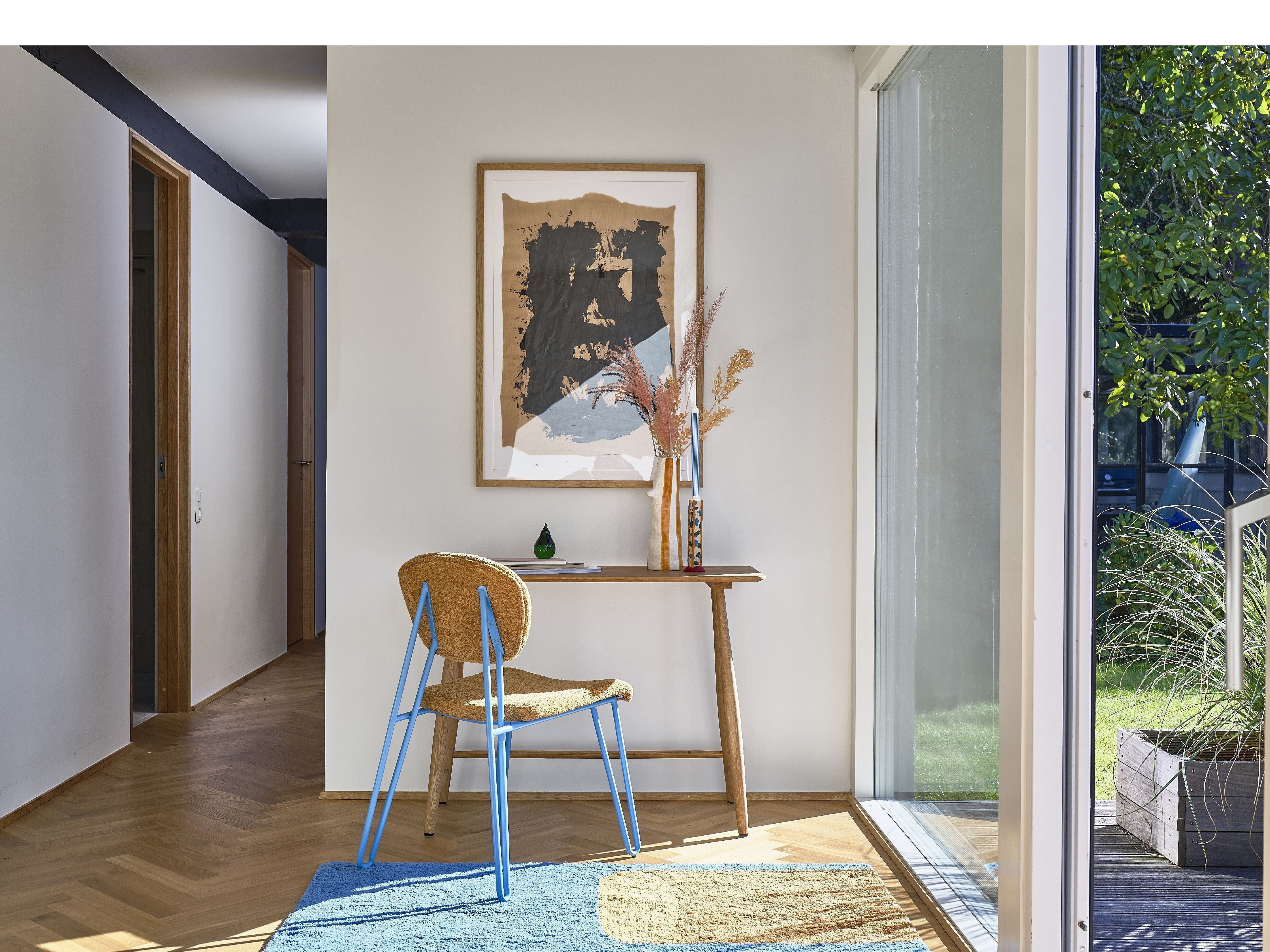 Chaise de styles de collection Villa, bleu / marron