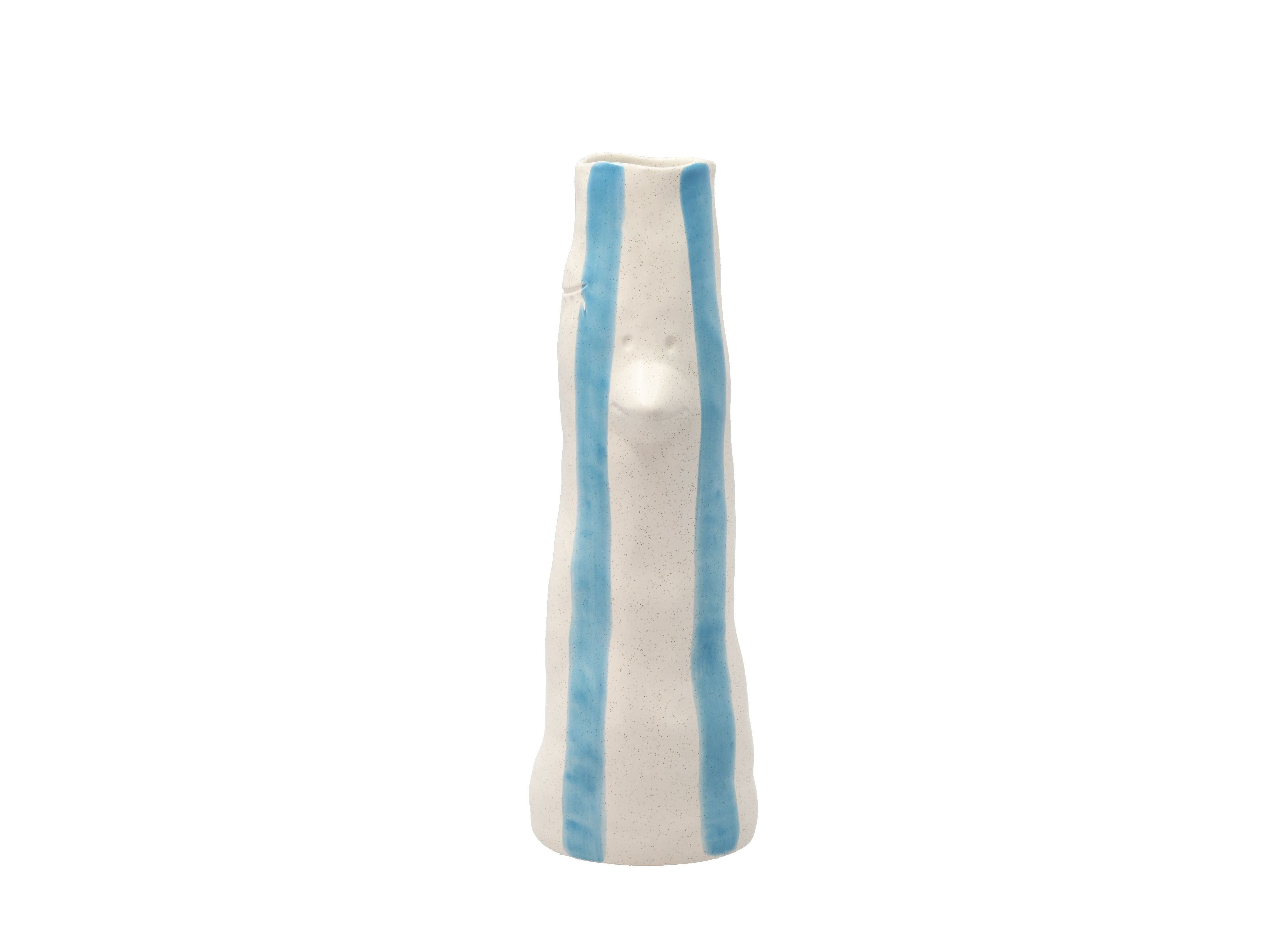 Villa -Kollektionsstil Vase mit Schnabel und Wimpern groß, blau
