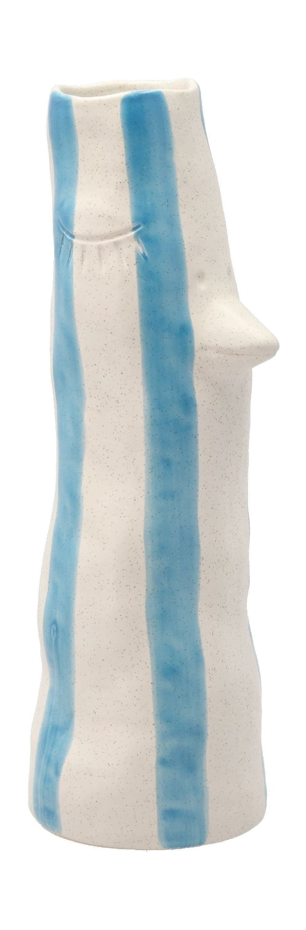 Villa -Kollektionsstil Vase mit Schnabel und Wimpern groß, blau