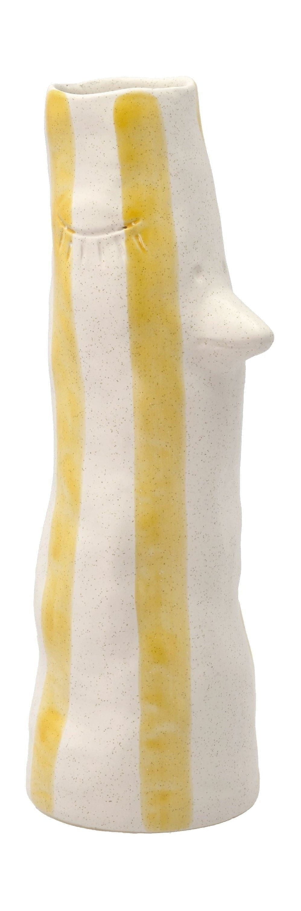 Villa -Kollektionsstil Vase mit Schnabel und Wimpern groß, gelb