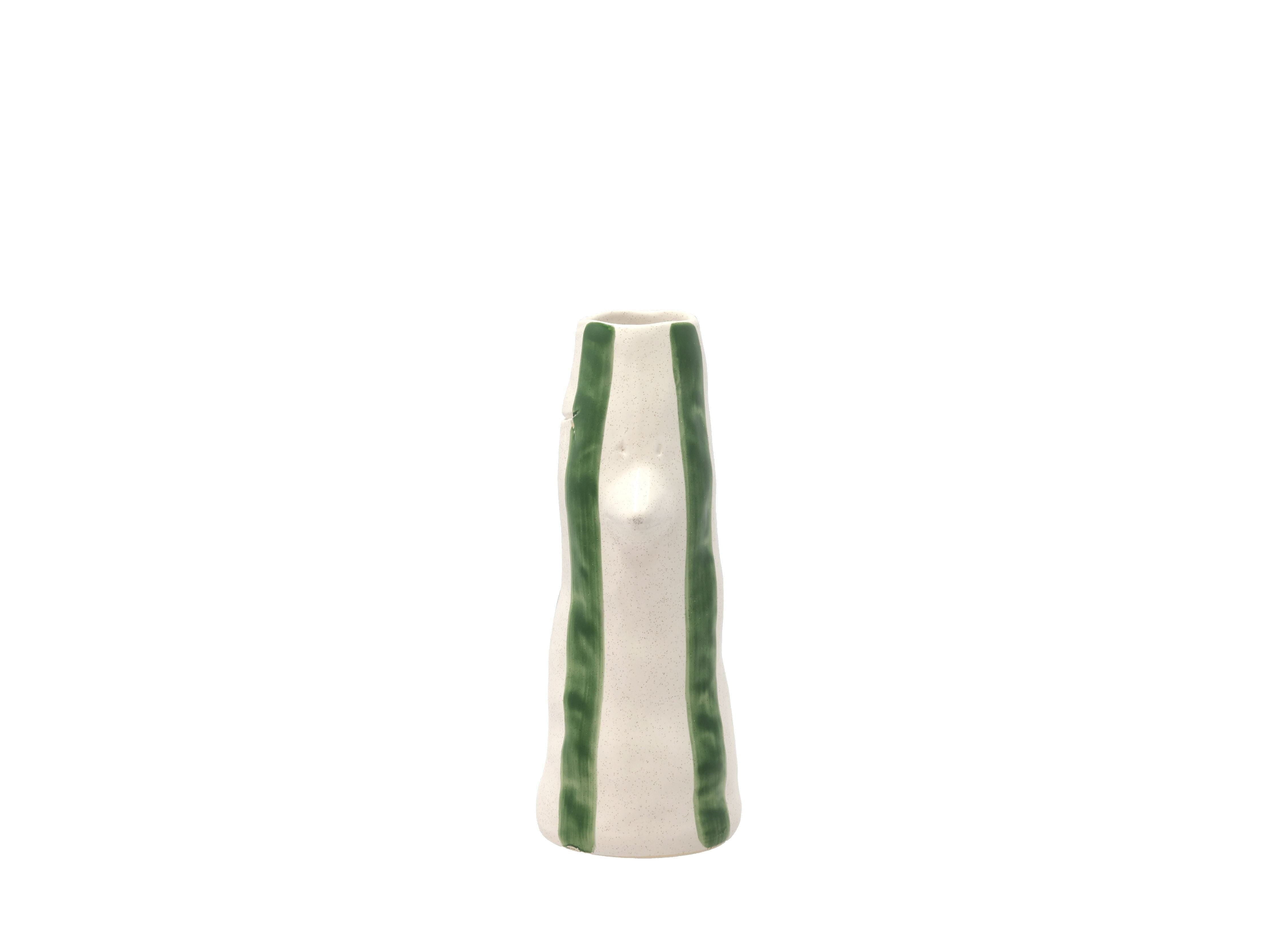 Villa Collection Styles Vase With Beak And Eyelashes Small, Green