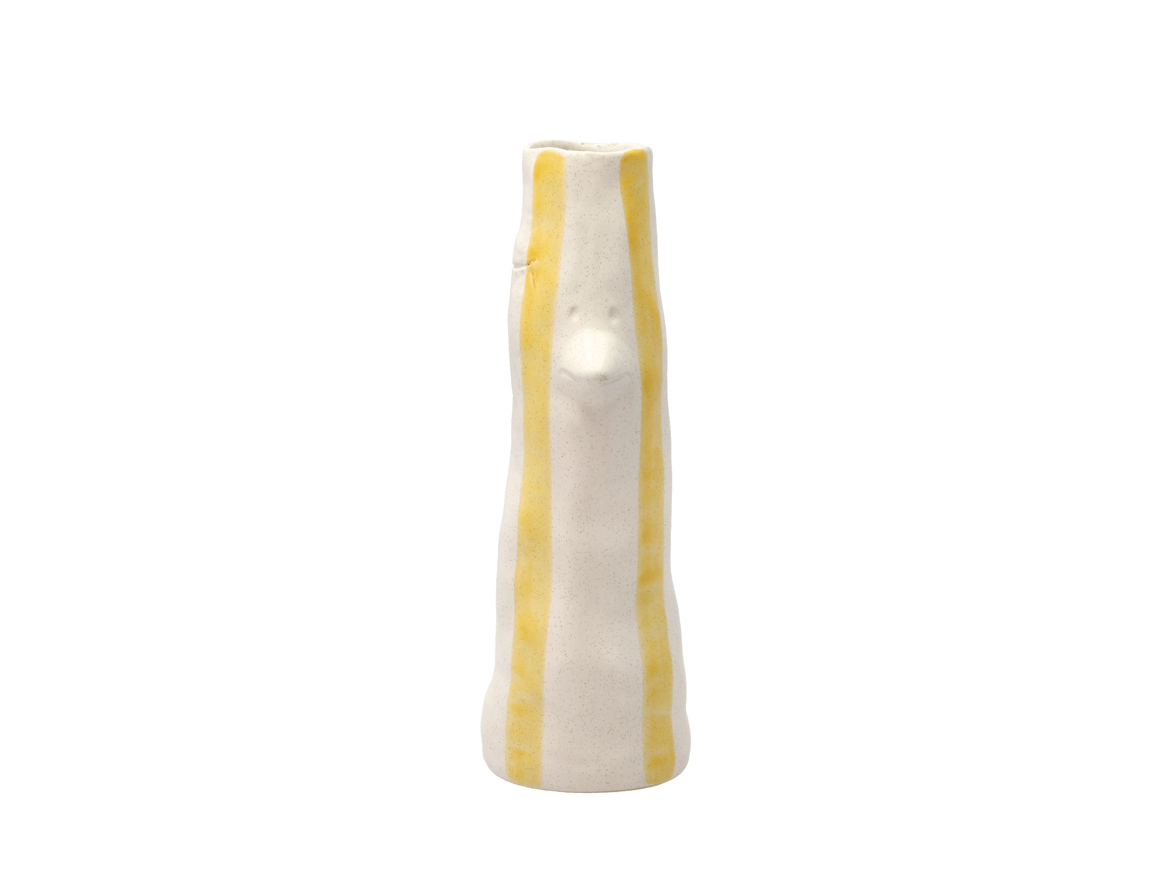 Villa Collection Styles Vase With Beak And Eyelashes Large, Yellow
