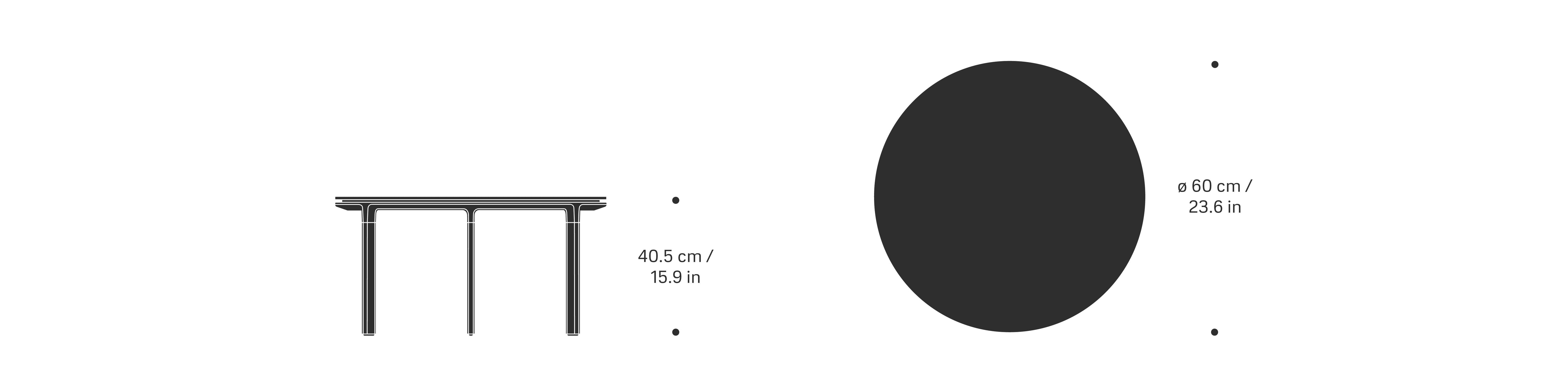 Vipp 423 sofabord, lysegrå, Ø 60 cm