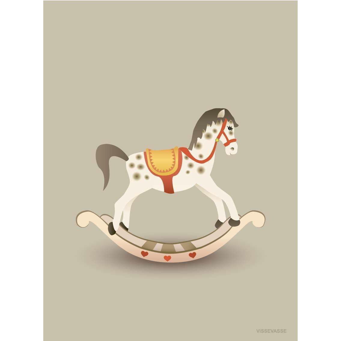 Vissevase Rocking Horse Poster 50 x70 cm, sandig braun