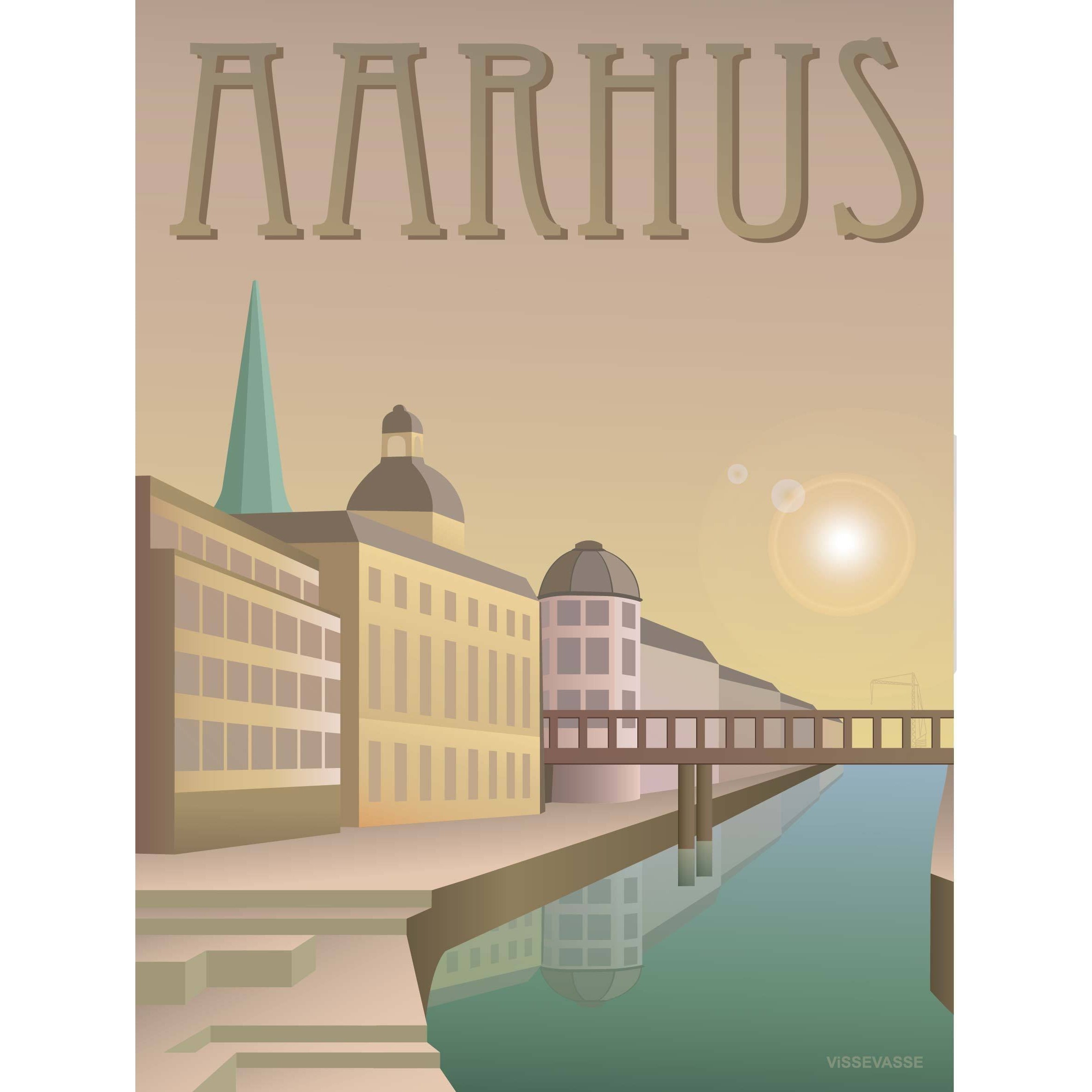 Affiche de la rivière Vissevasse Aarhus, 15 x21 cm