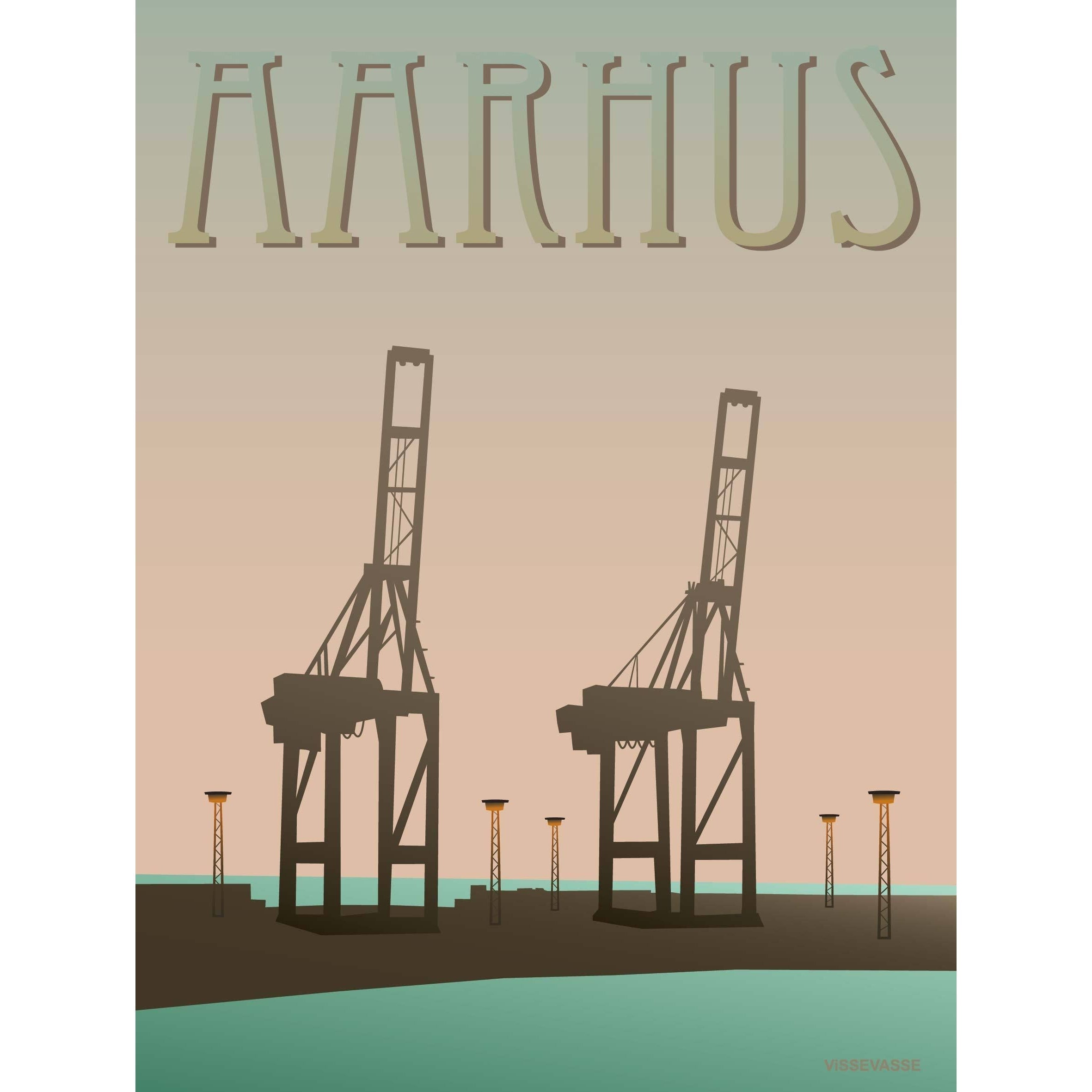 Vissevasse Aarhus Harbor Poster, 15 x21 cm