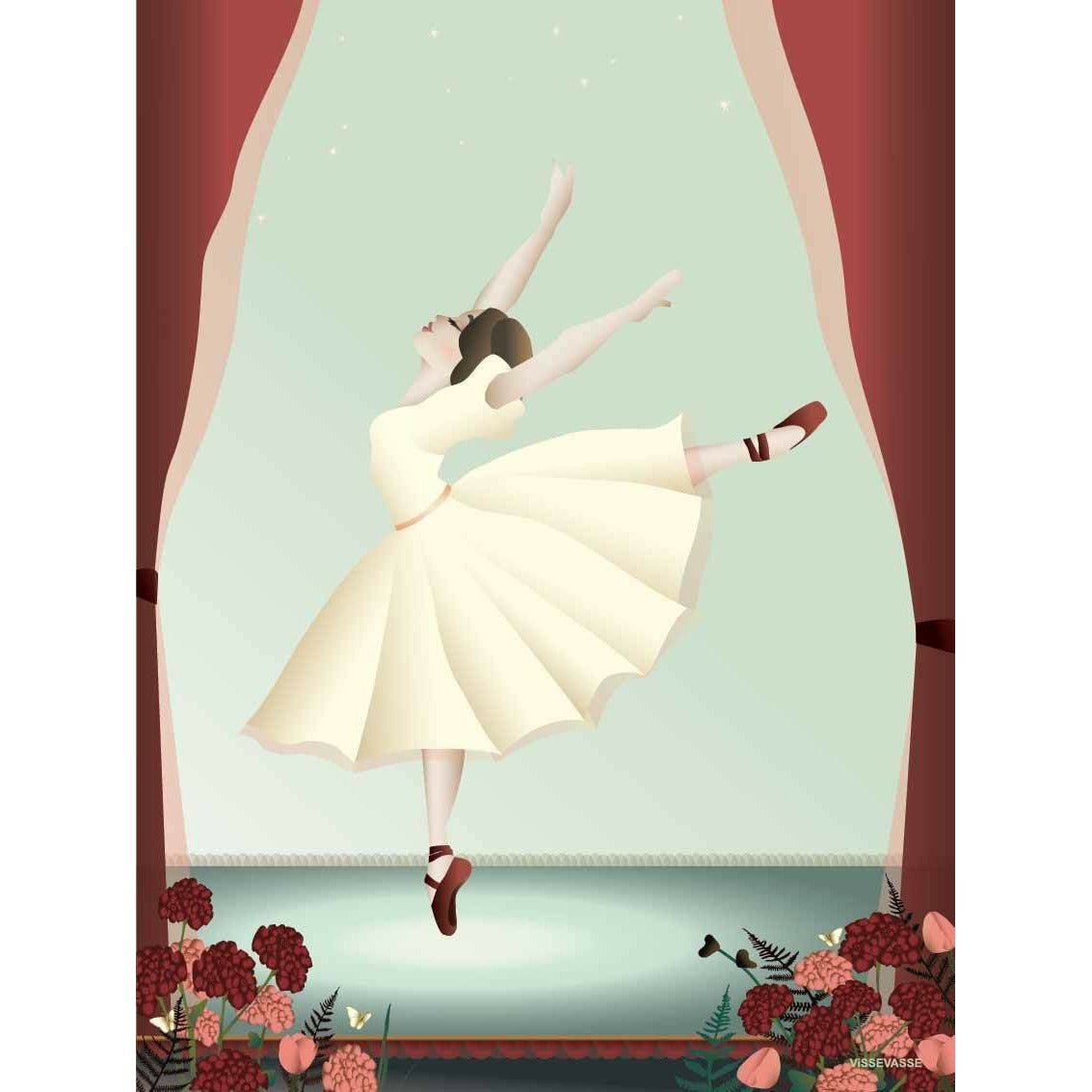 Vissevasse ballerina plakat, 30 x40 cm