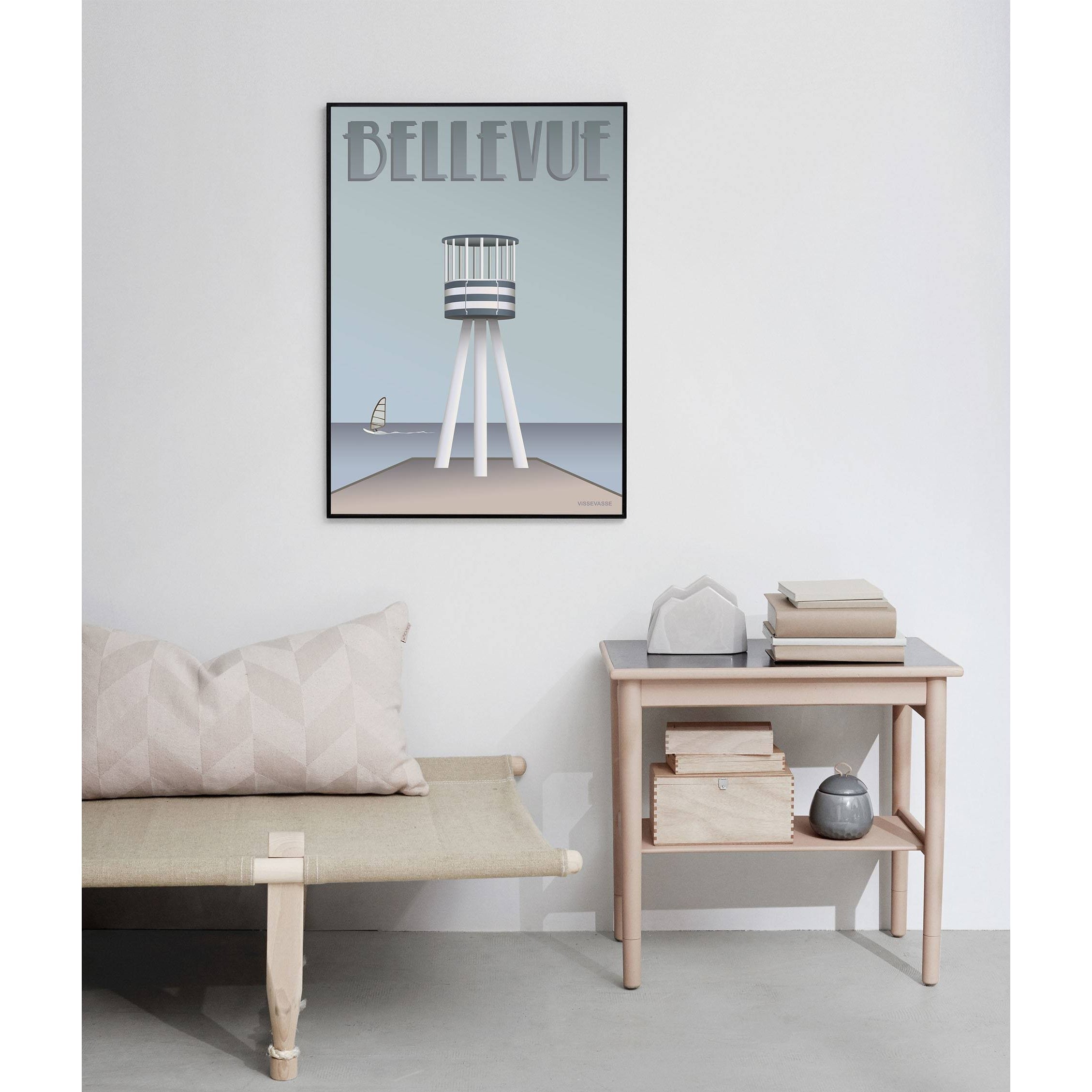 Vissevasse Bellevue Rettungsschwimmer -Tower -Poster, 15 x21 cm