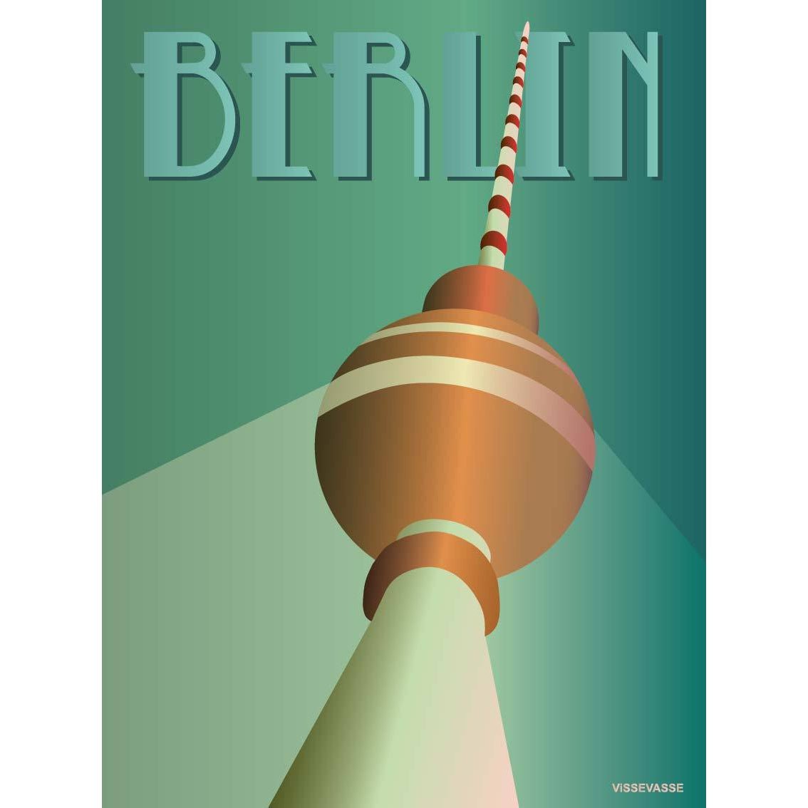 Affiche de la tour de télévision Vissevasse Berlin, 15 x 21 cm