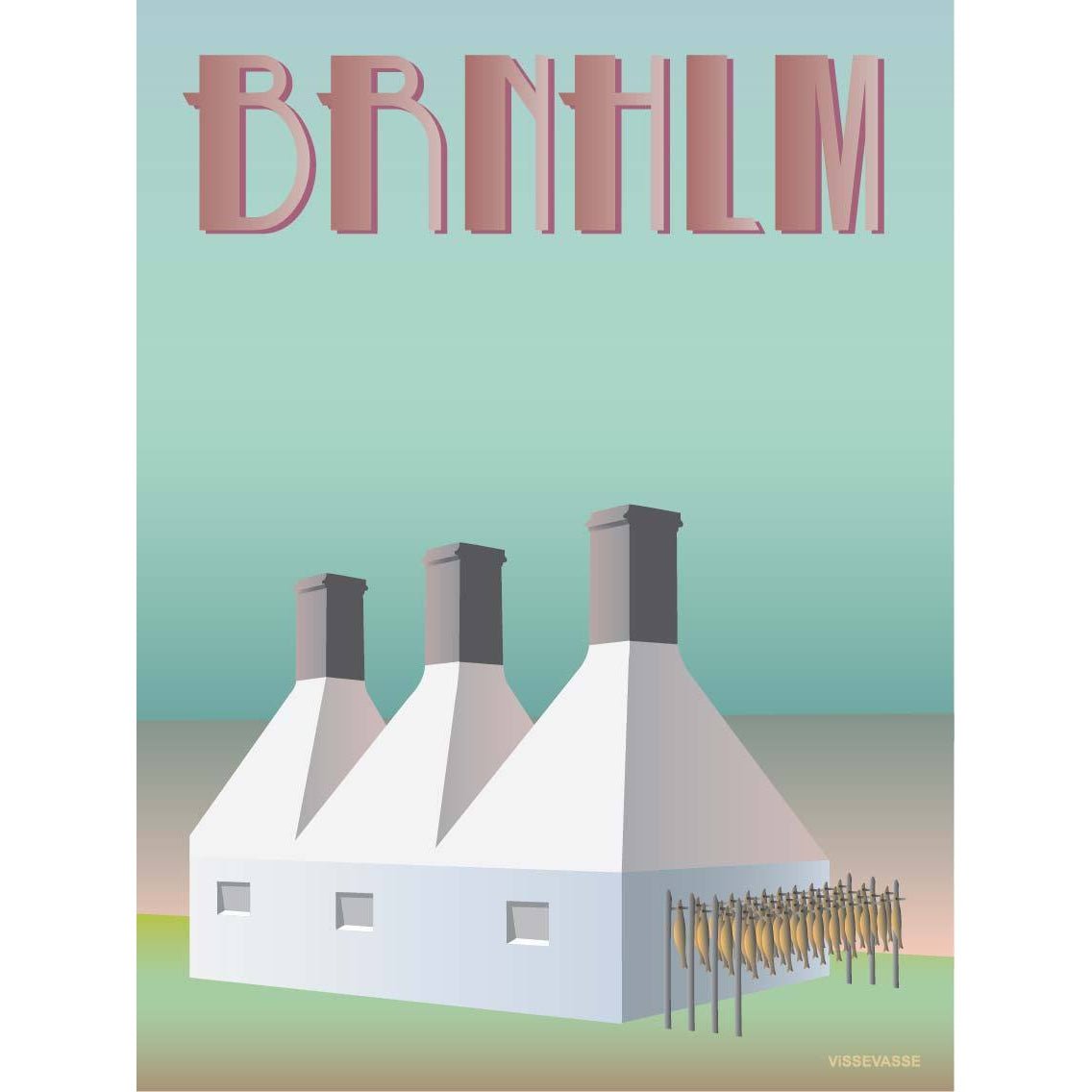 Vissevasse Bornholm Smokehouse Poster, 15 x21 cm