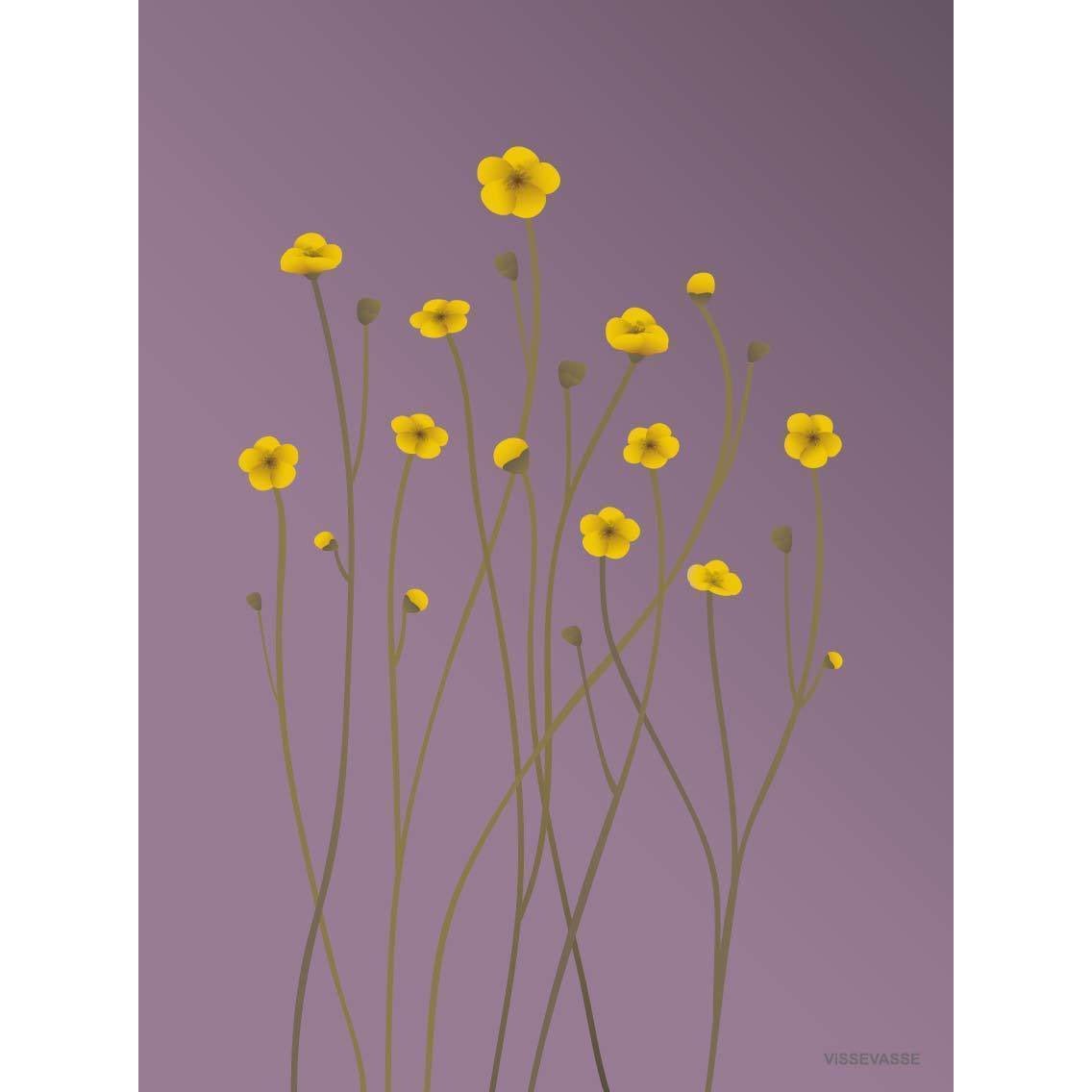 Vissevasse Buttercup Grußkarte 15 x21 cm, lila